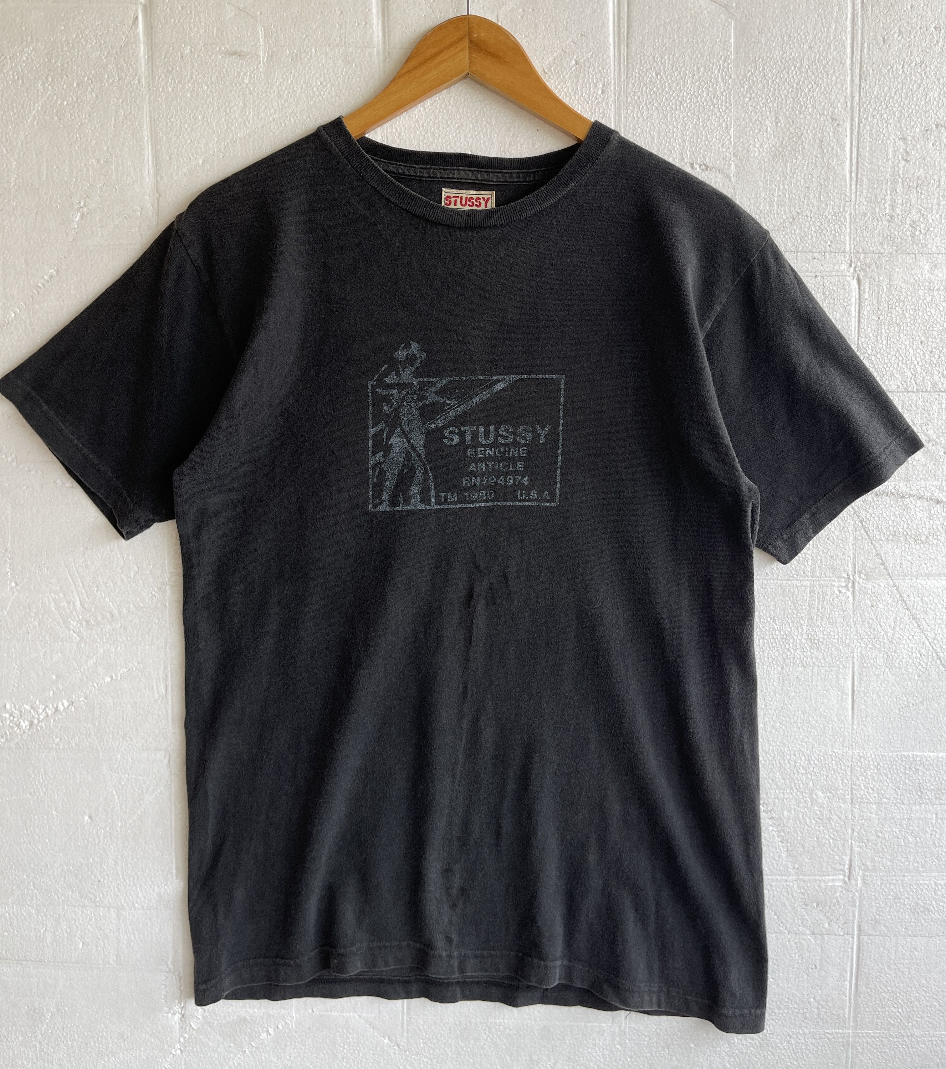 Stussy Vintage90s🔥Stussy Genuine Article🔥Box Logo Faded Black Tee Size US M / EU 48-50 / 2 - 8 Thumbnail