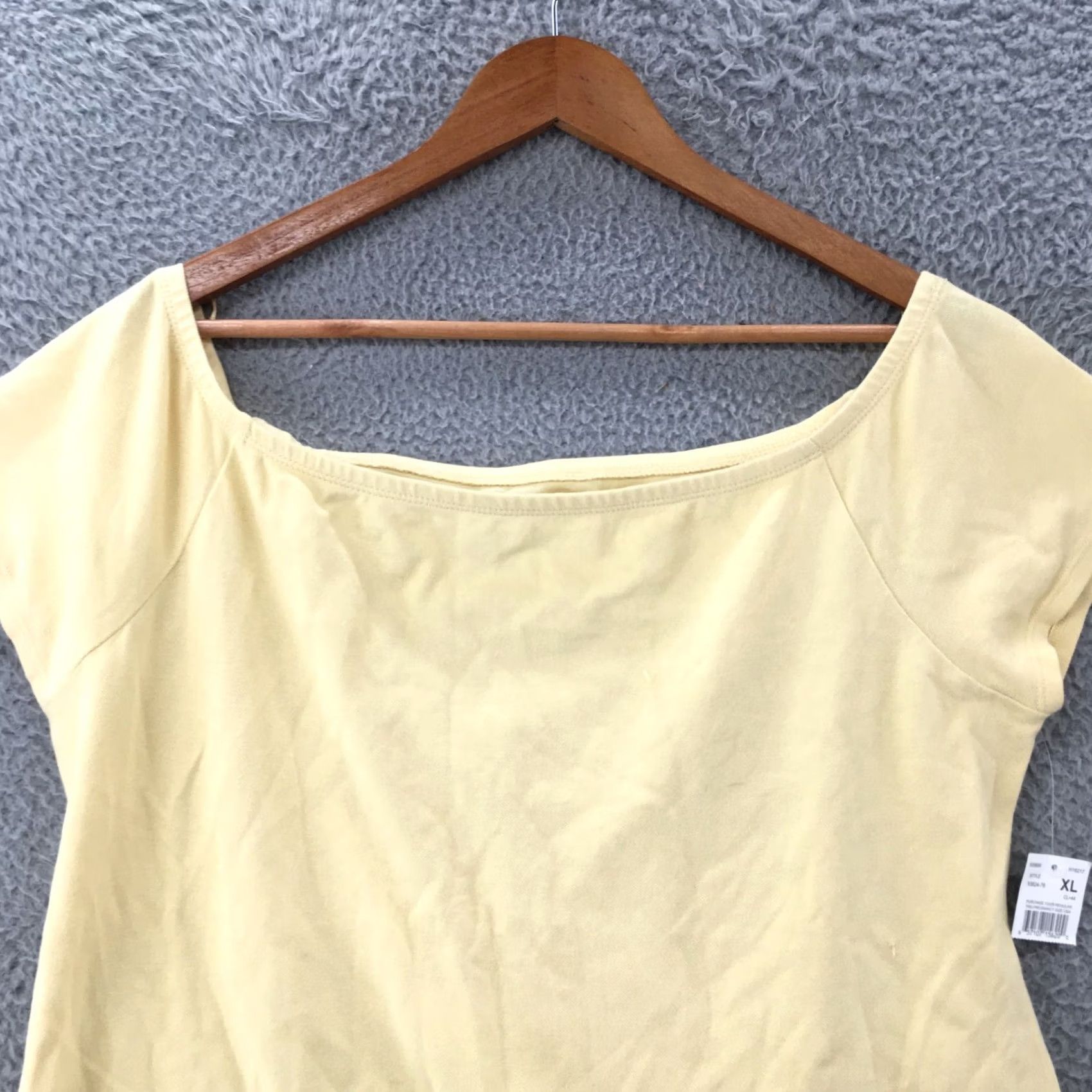 Vintage Motherhood Maternity Blouse Top Womens XL Yellow Cotton Blend Cap Sleeves NWT Size XL / US 12-14 / IT 48-50 - 2 Thumbnail
