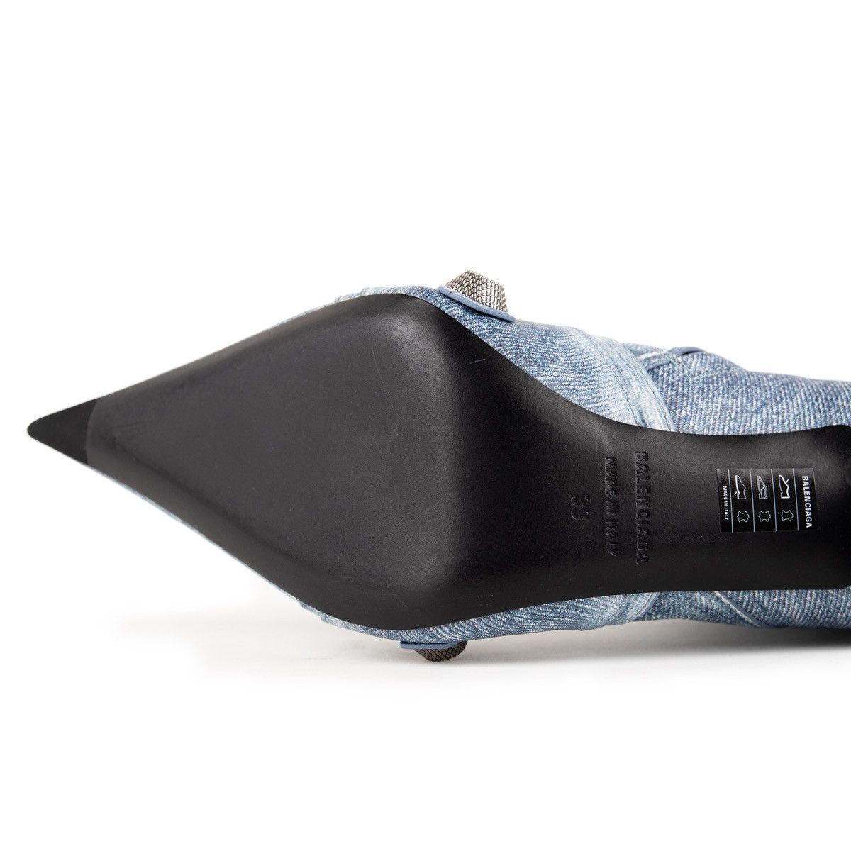 Balenciaga Balenciaga Cagole 90mm boots in denim-print leather Size US 8 / IT 38 - 7 Thumbnail
