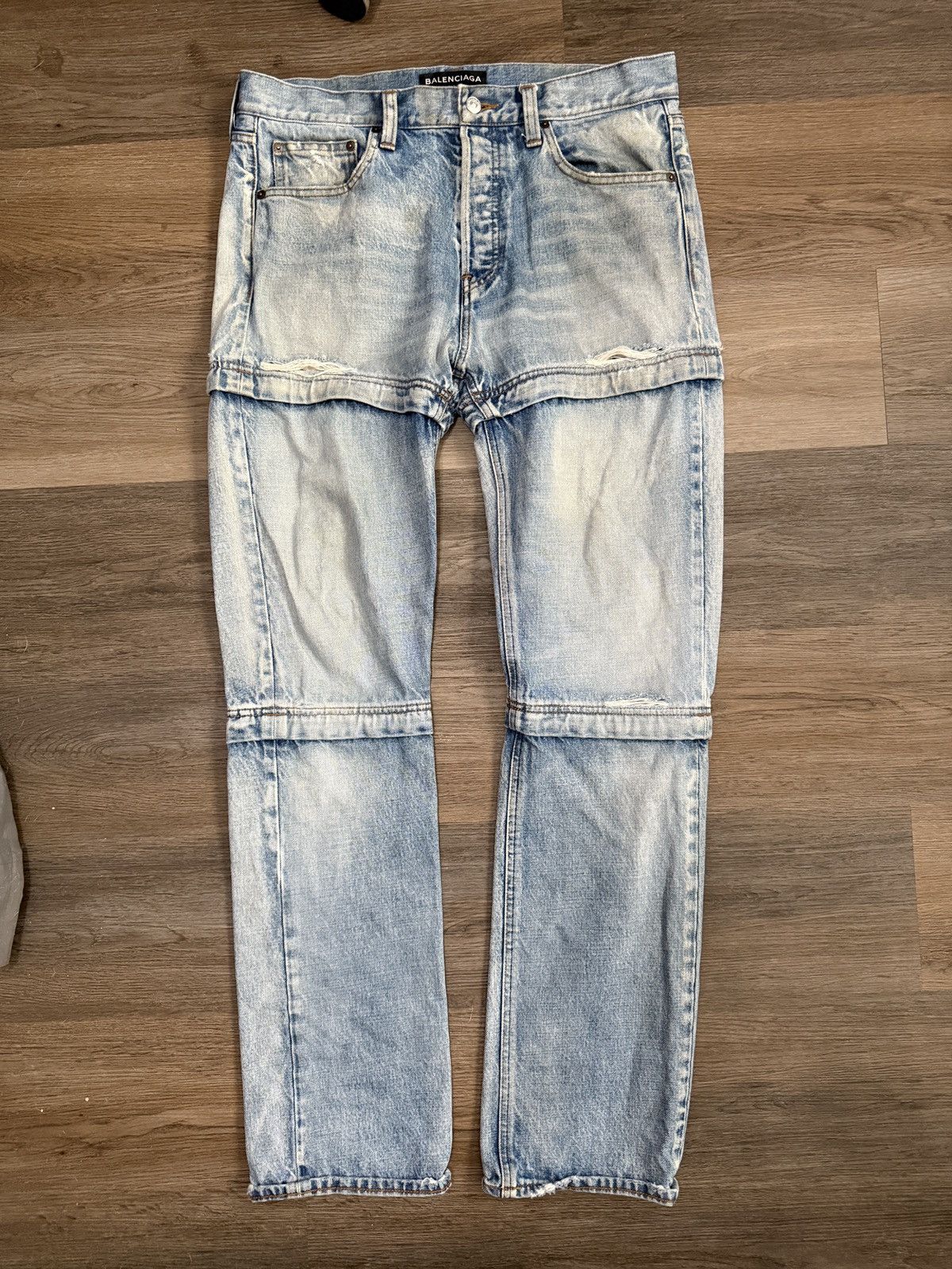 BALENCIAGA SS18 Convertible Zipper Denim