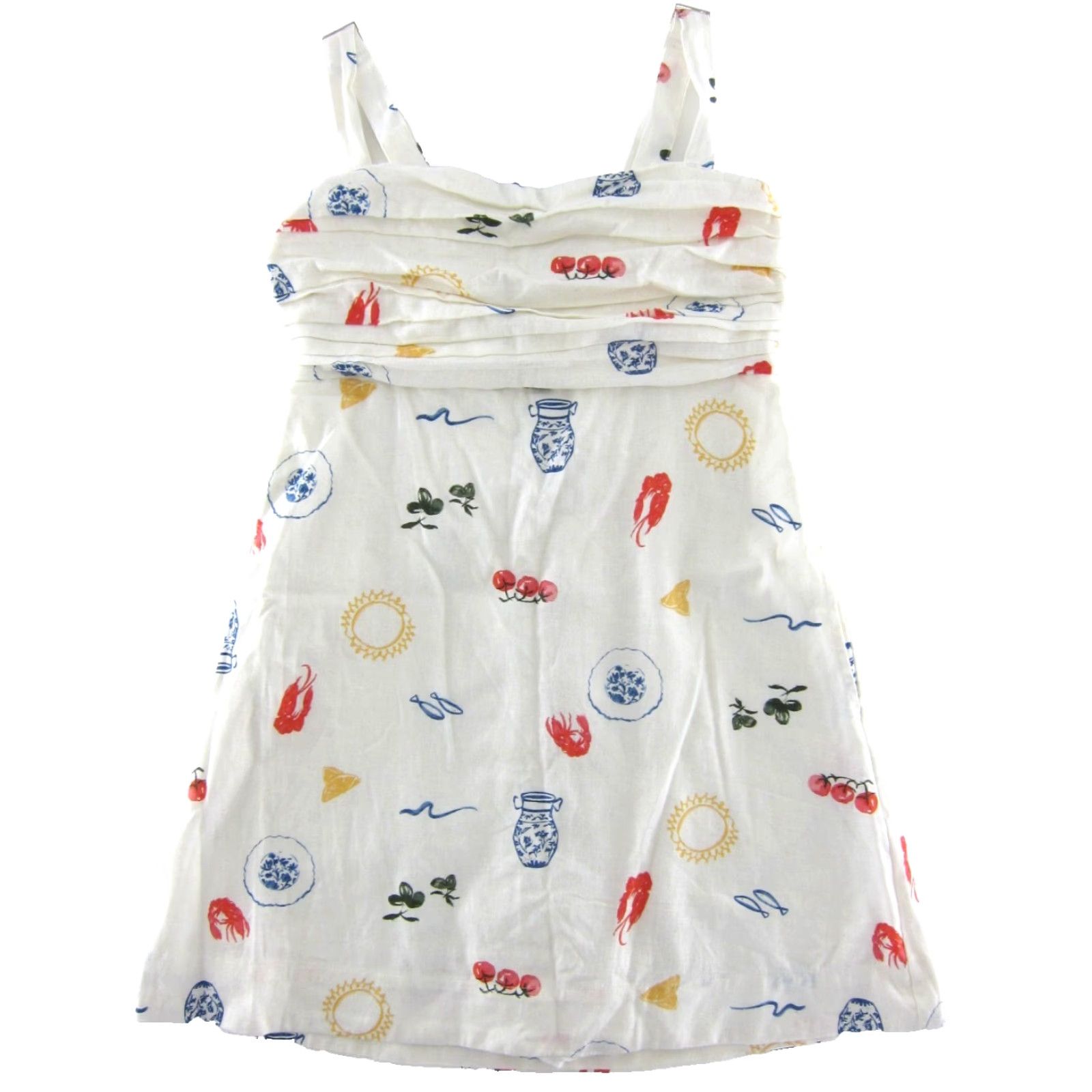 Abercrombie & Fitch Abercrombie & Fitch Linen Cotton Ivory Lobster Dinner Shorts Lined MT Dress Women Vintage No Size 32" / US 10 / IT 46 - 2 Thumbnail