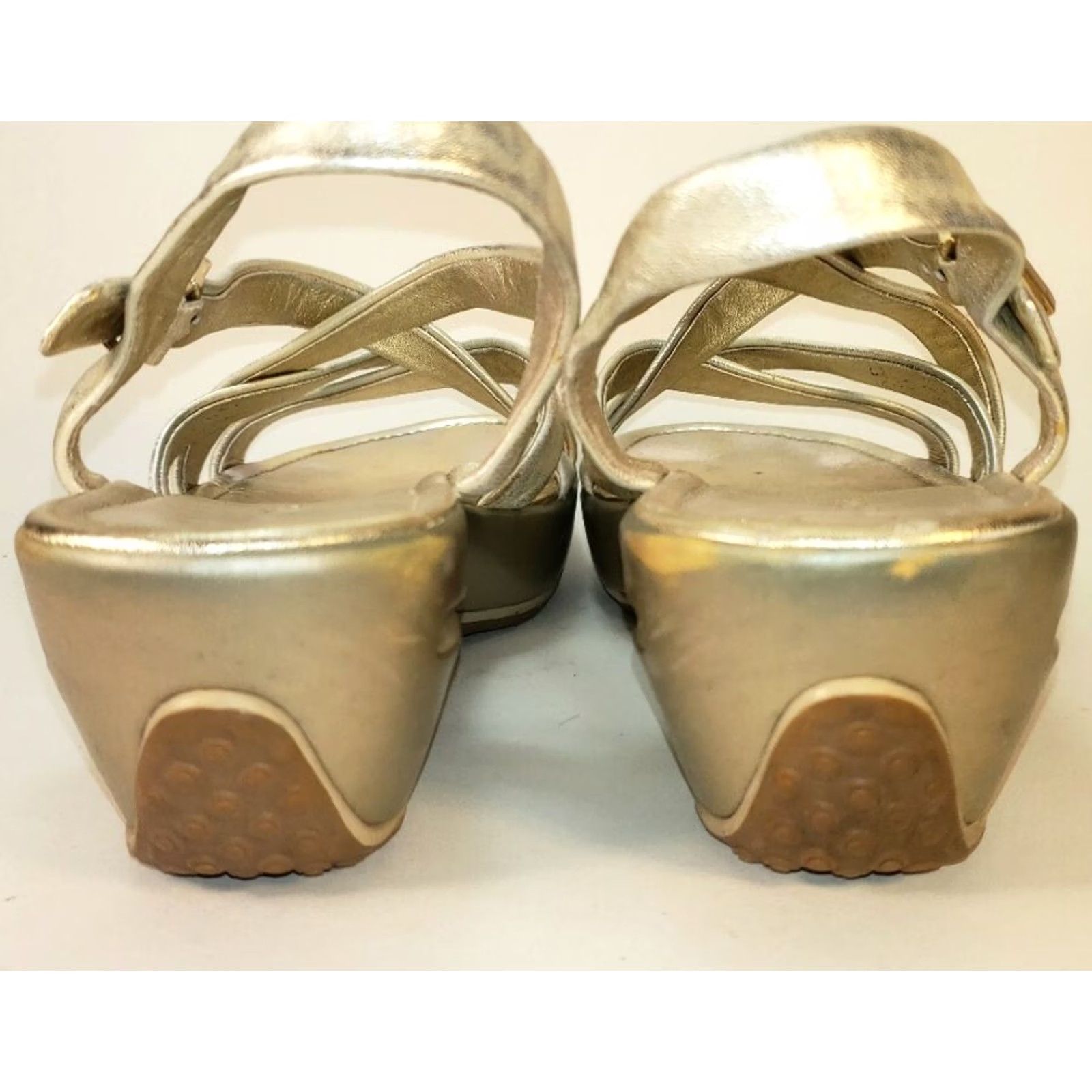 Cole Haan Cole Haan Nike Air Platform Slingback Sandals Size 8M Gold Leather Size US 8 / IT 38 - 2 Thumbnail