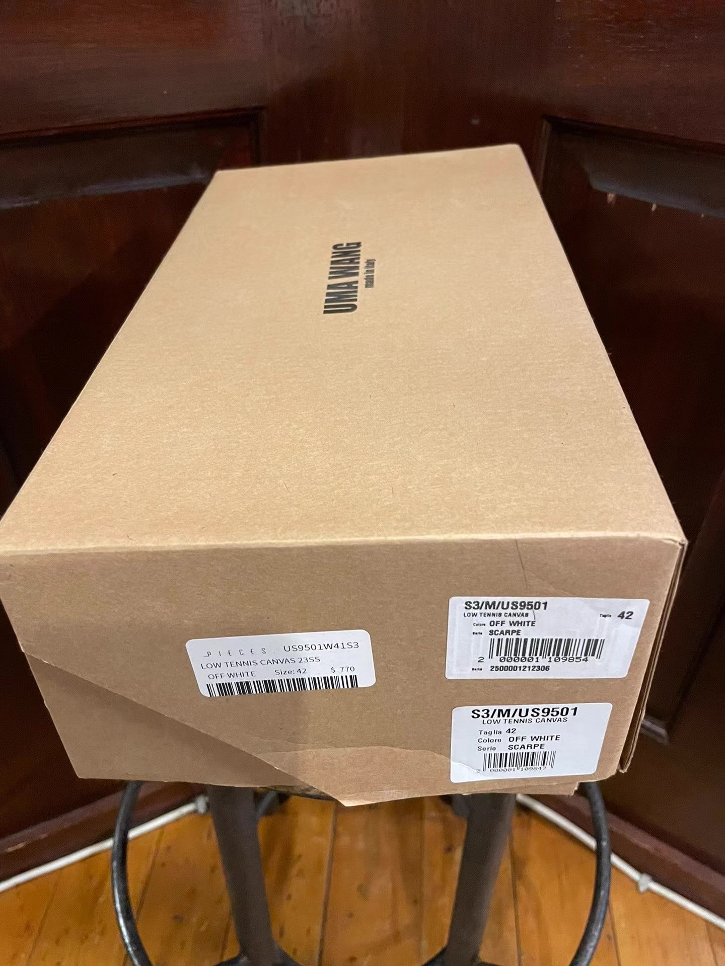 Uma Wang UMA WANG Women’s White Low‑Top Canvas Tennis Sneakers Ｑ25 Size US 8.5 / EU 41-42 - 5 Thumbnail