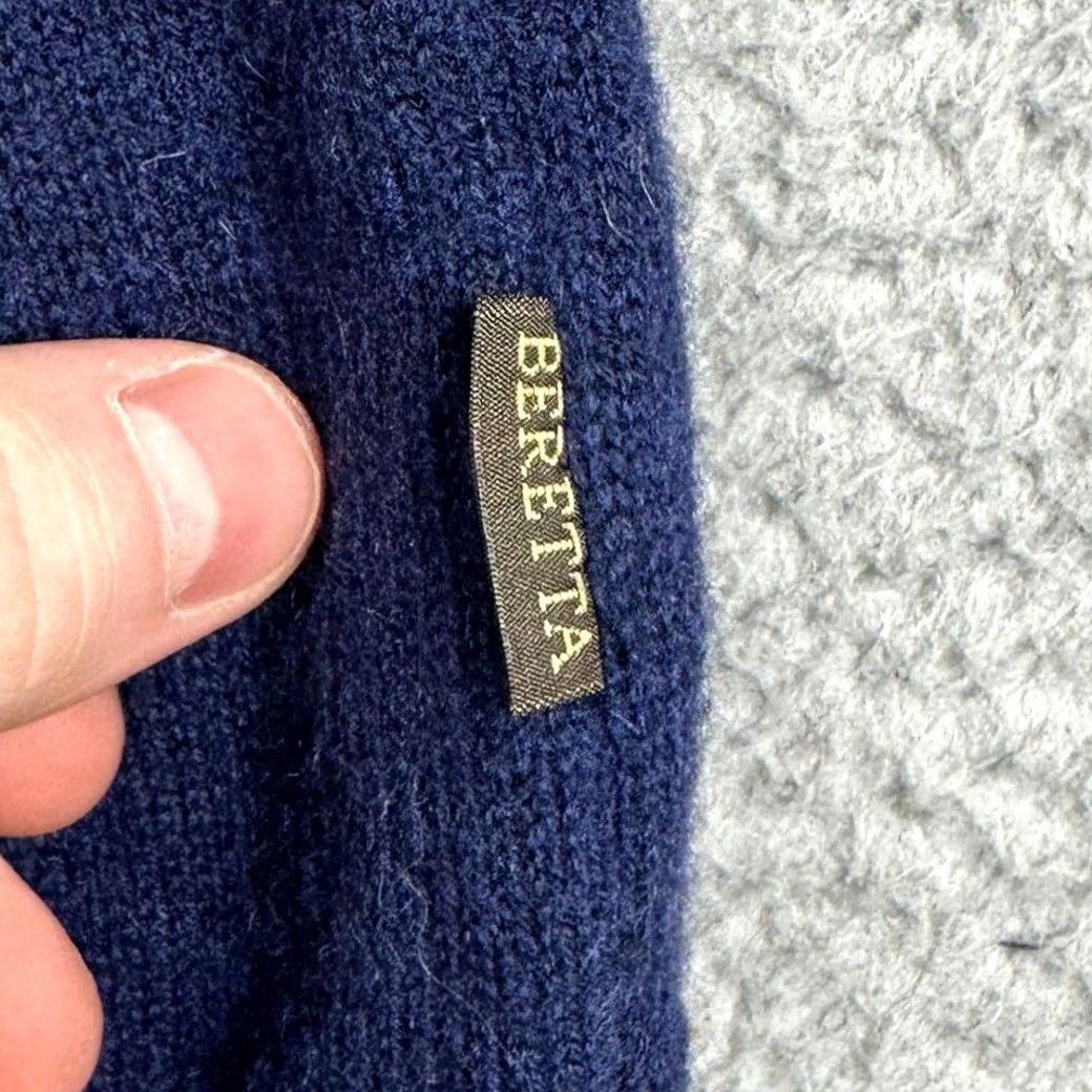 Vintage Beretta Pullover Sweater Mens Medium Blue Lambswool Nylon Blend Knit Elbow Patch Size US M / EU 48-50 / 2 - 7 Thumbnail
