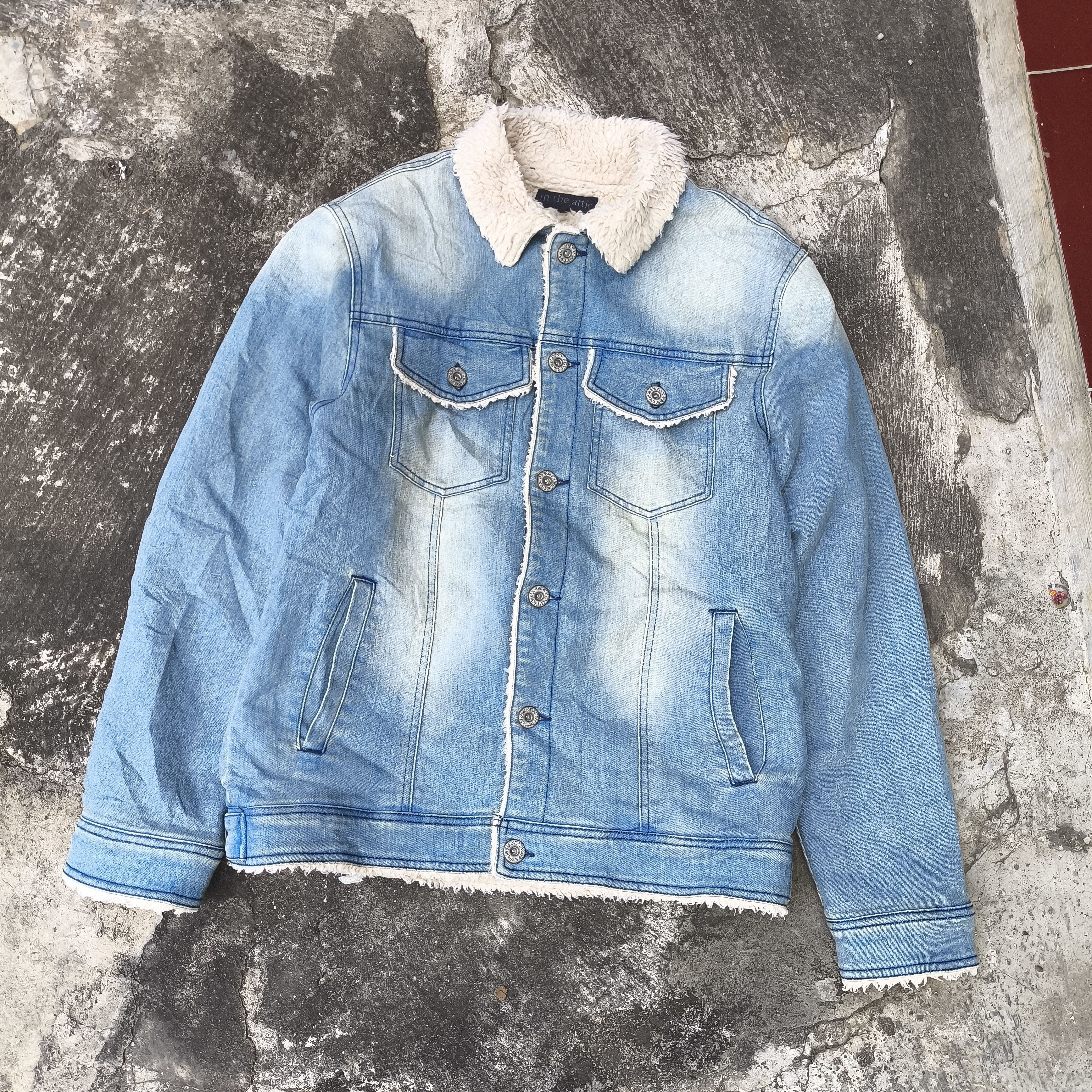 In The Attic In the attic denim jacket lining fleece sherpa Size US L / EU 52-54 / 3 - 1 Thumbnail