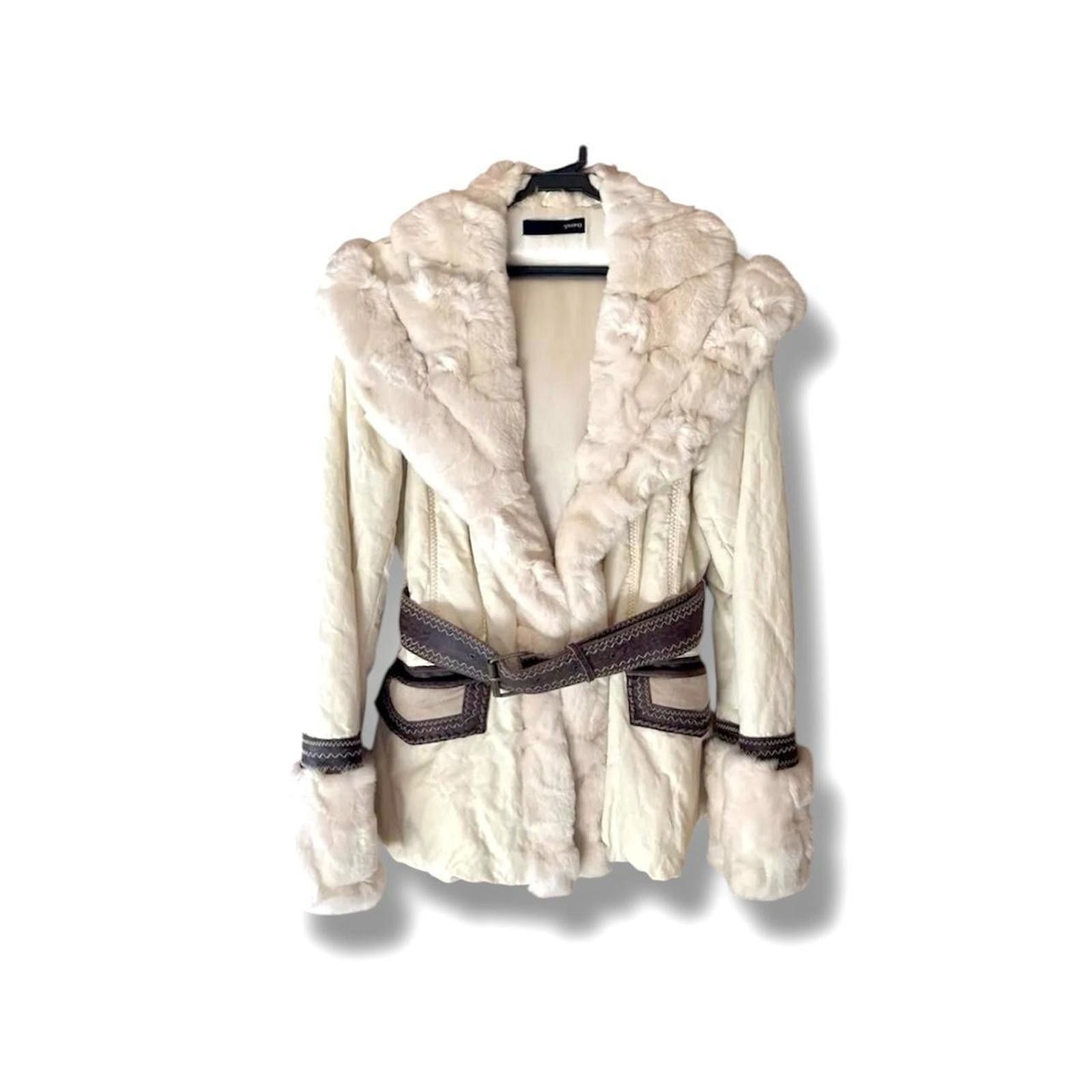 Other Rabbit fur and leather whimsy goth penny lane jacket coat Size XS / US 0-2 / IT 36-38 - 1 Thumbnail