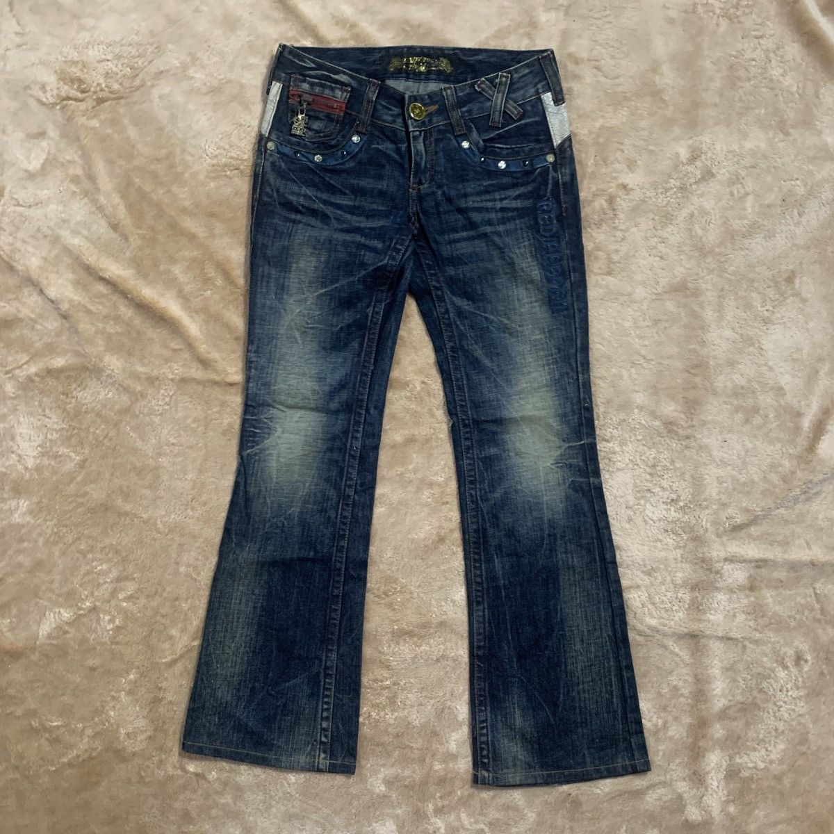 Affliction 🔥Hot🔥Japanese Red Pepper & Marijuana Embroidery Jeans 🔥 Size US 30 / EU 46 - 3 Thumbnail