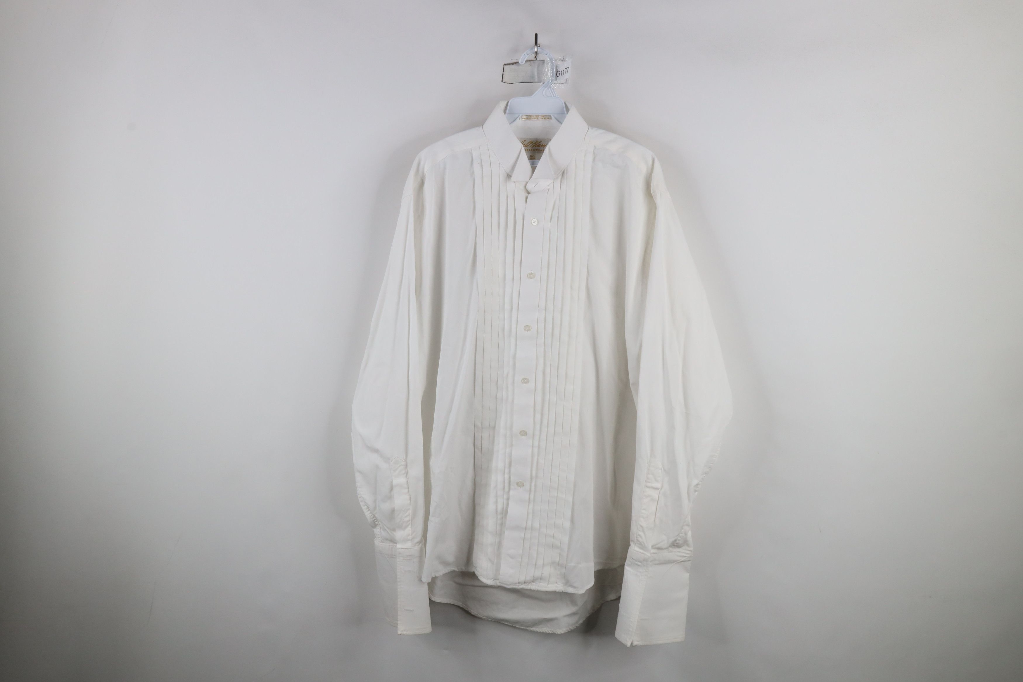 Vintage Vintage 90s Cotton Ruffled Prom Tuxedo Button Shirt White Size US M / EU 48-50 / 2 - 1 Thumbnail