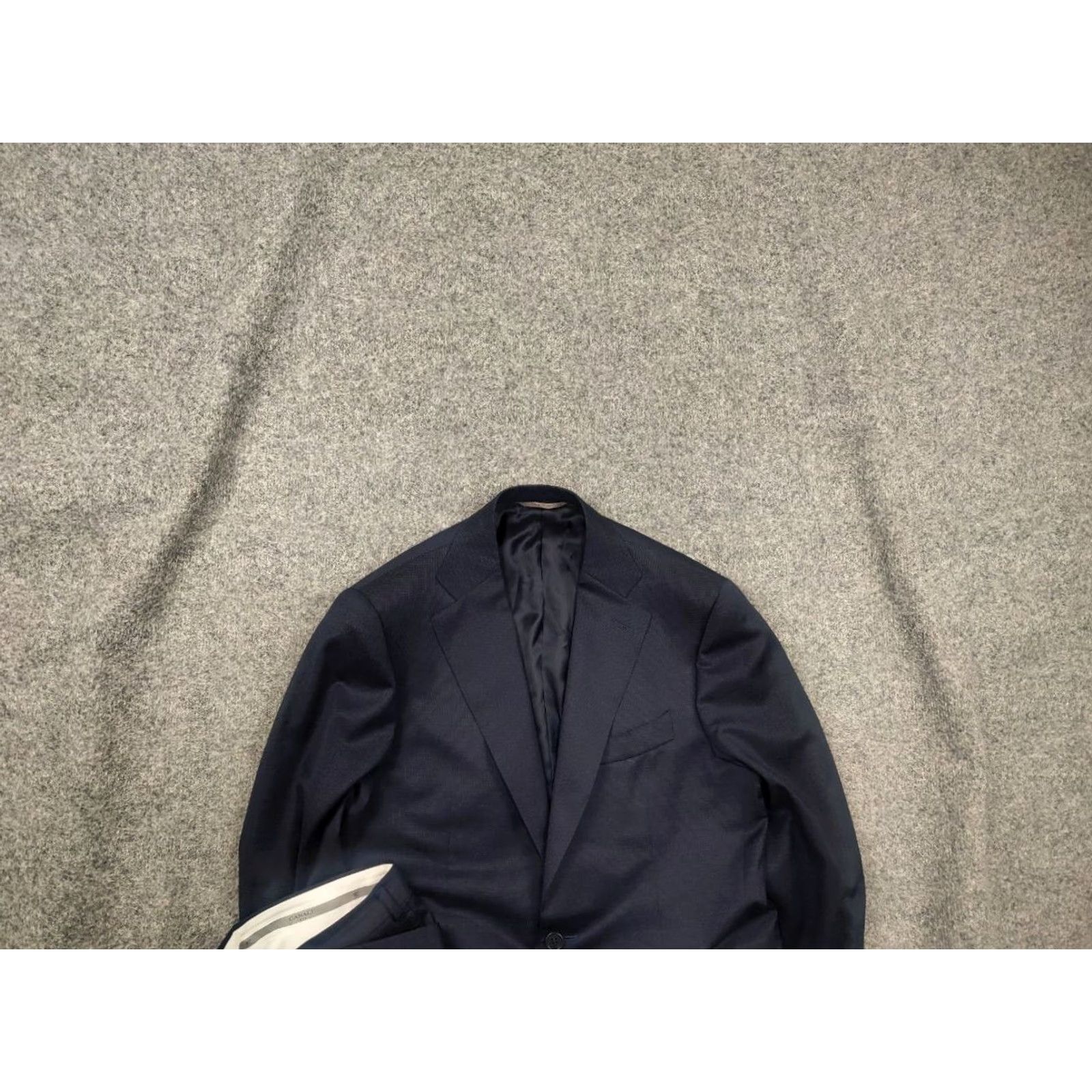 Canali Canali Italy Design 15280 Modern Fit 2 button Business Classic Suit Dark Blue Wool Size 50R - 2 Thumbnail