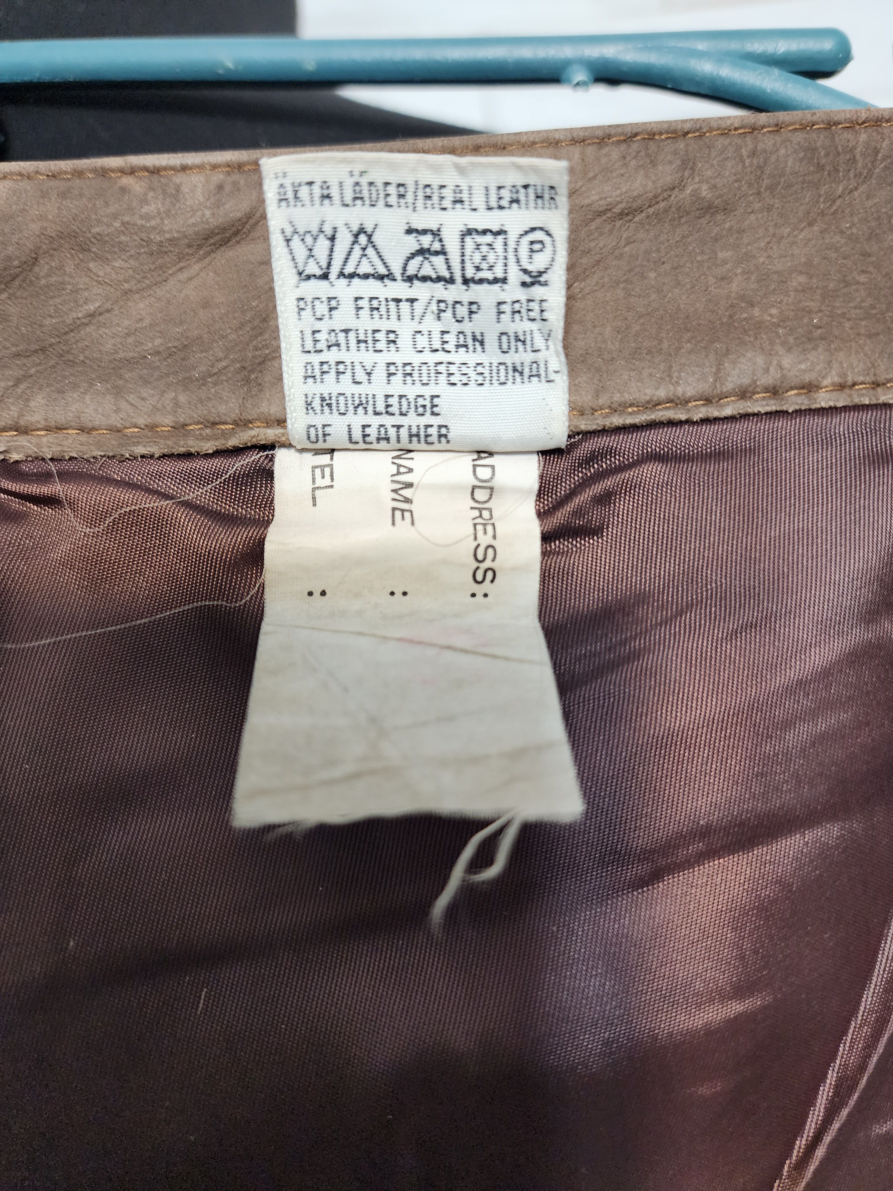 Genuine Leather Brown Nubuck Leather Pants - Denim Cut Size US 31 - 10 Thumbnail
