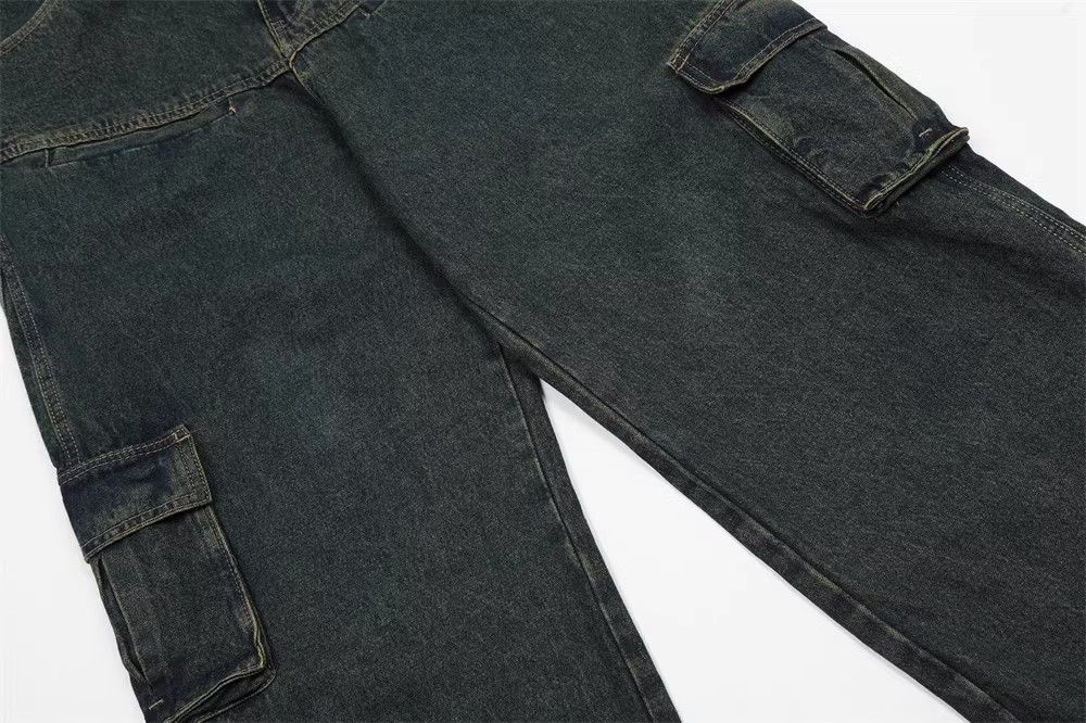 Japanese Brand × Jean Men's Multi-Pocket Washed Distressed Cargo Jeans Size US 32 / EU 48 - 7 Thumbnail