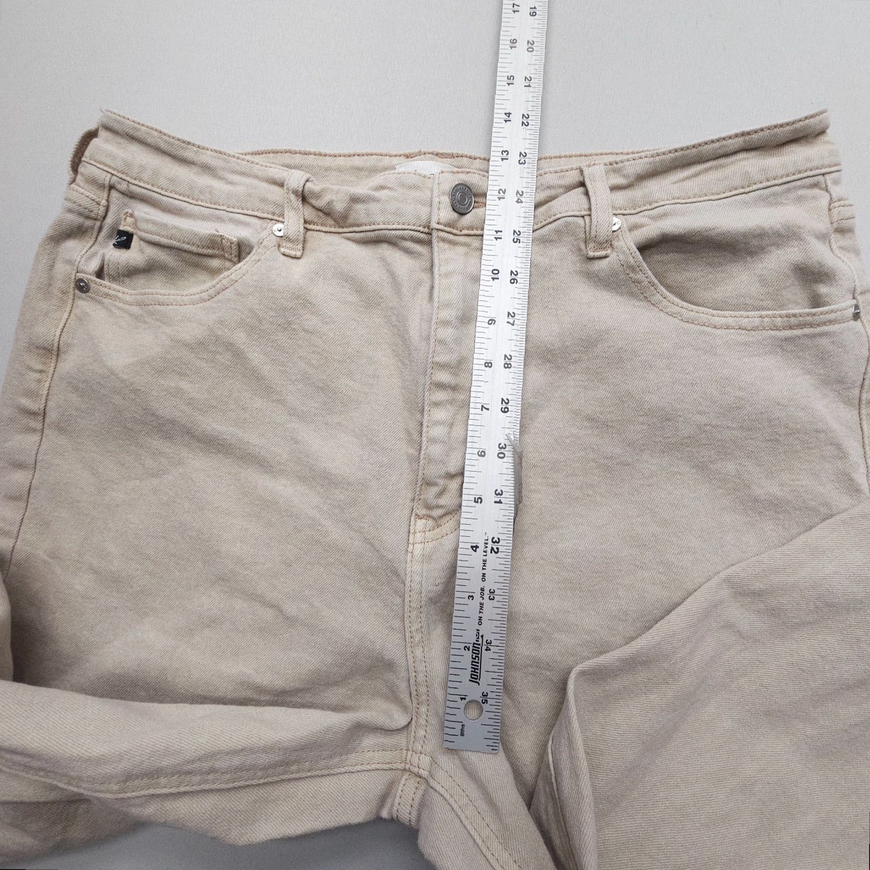Vintage KanCan Jeans Womens 15 / 31 High Rise Slim Balloon Denim Beige 5-Pocket Relaxed Inseam 28" Baggy Tapered Vintage: No Size 36" / US 14 / IT 50 - 6 Thumbnail