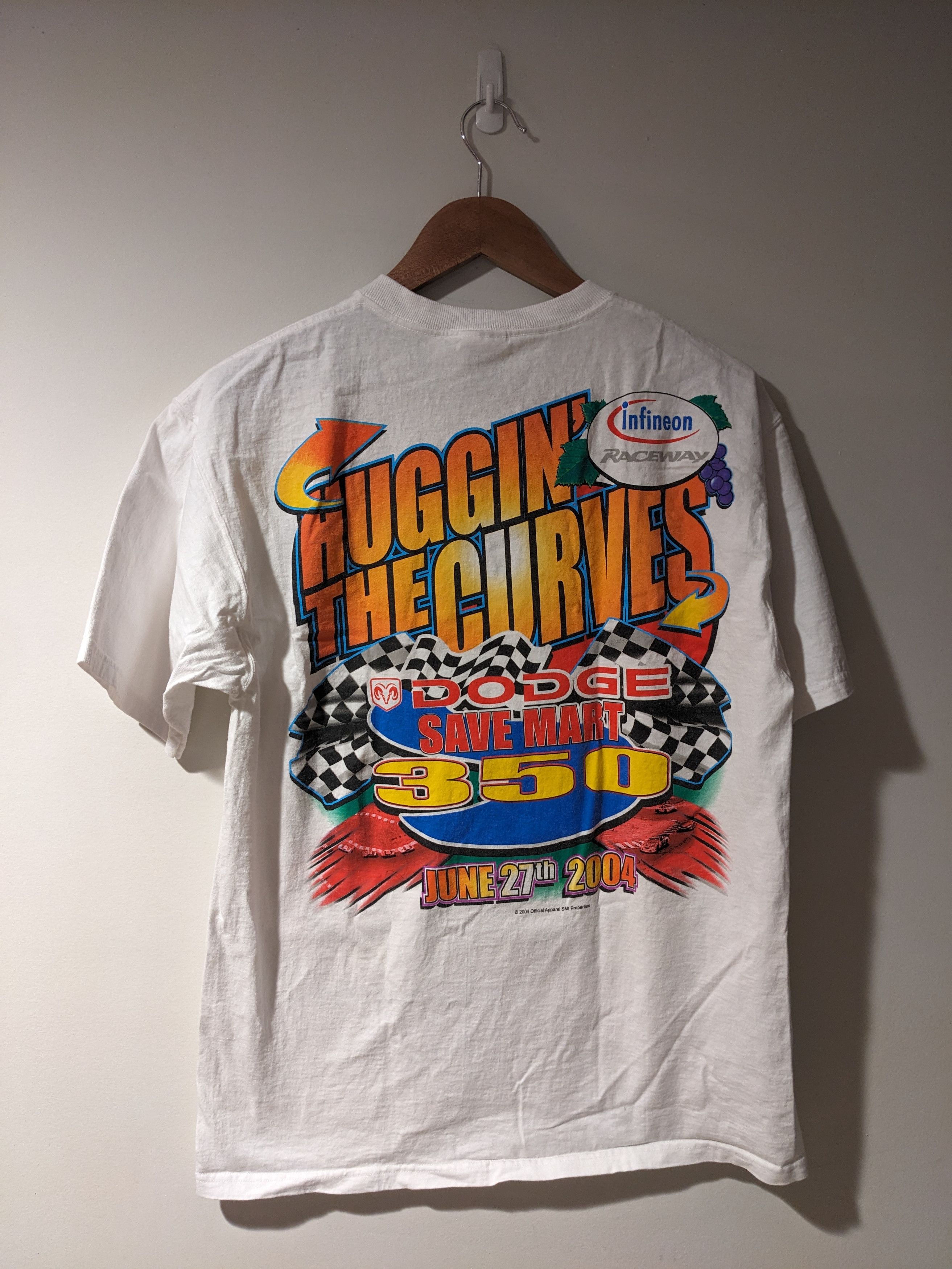 NASCAR Vintage Nascar 350 Racing Speedway Dodge White Large T-Shirt Size US L / EU 52-54 / 3 - 4 Thumbnail