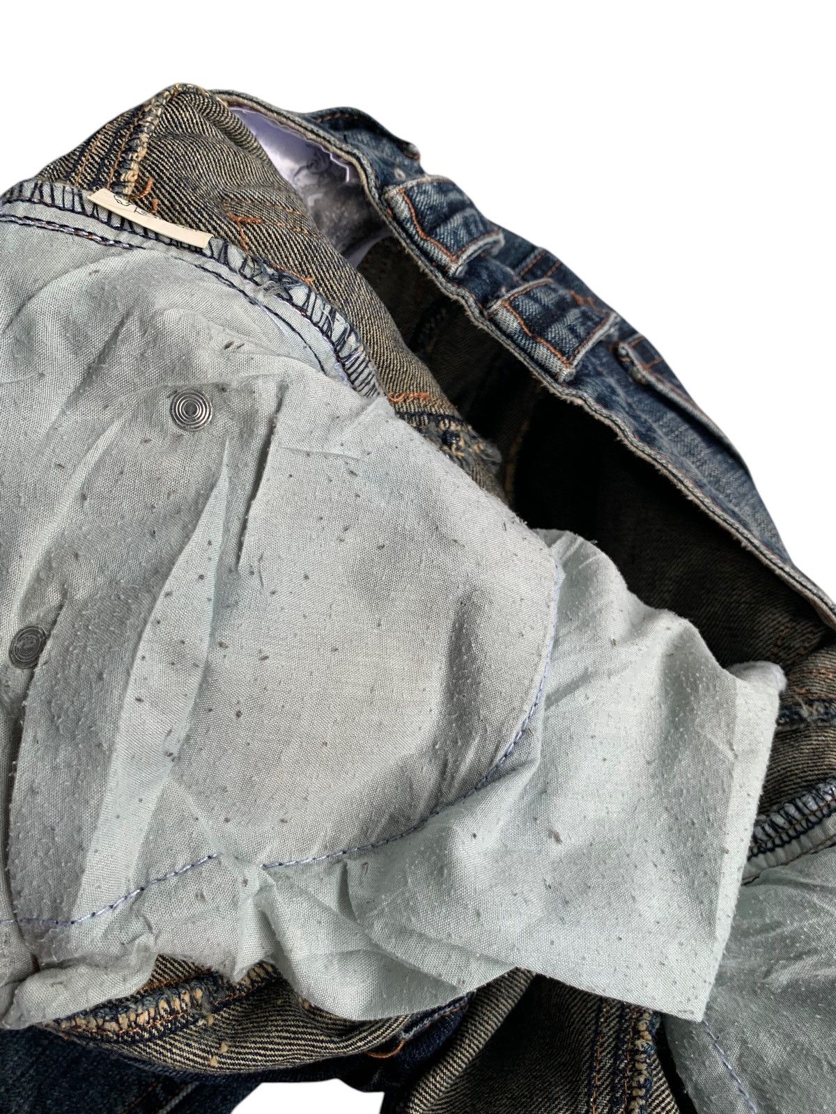 Tornado Mart FLARE💥 CROWN J JAPANESE PUNK STYLE DISTRESSED DENIM Size US 31 - 19 Thumbnail