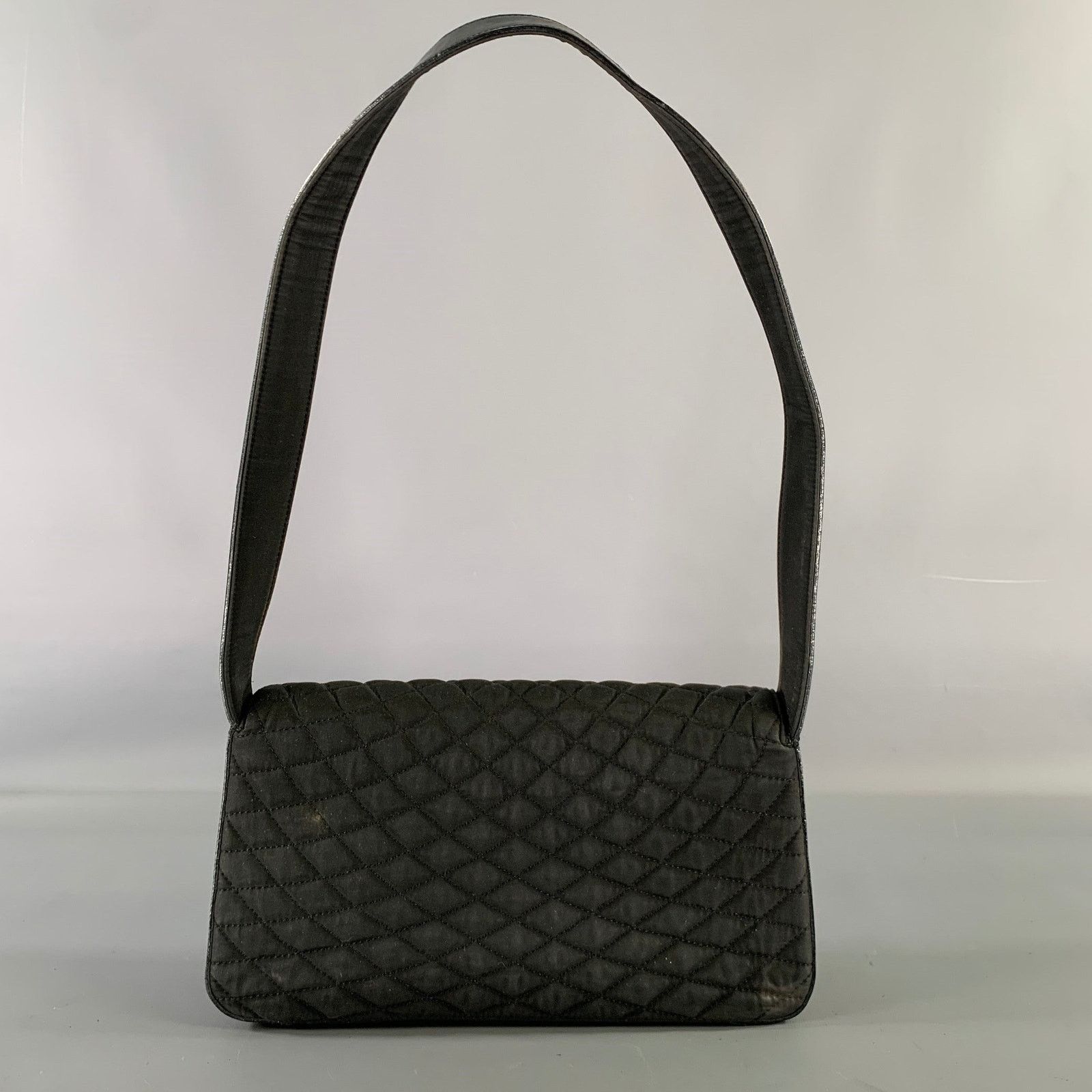 Bally BALLY Black Silver Quilted Leather Fabric Shoulder Bag Size ONE SIZE - 4 Thumbnail