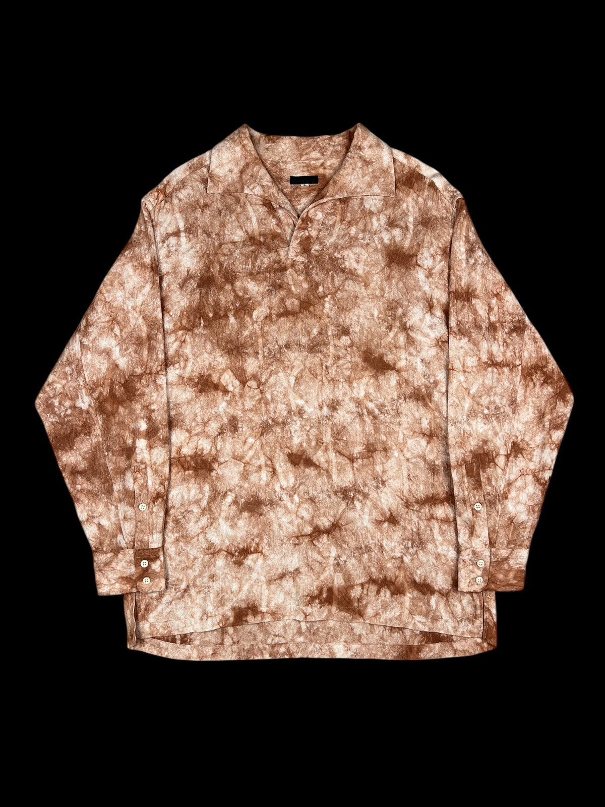 Issey Miyake × Tete Homme Tete Homme Rayon Textured Longsleeve Open Collar Shirt Size US L / EU 52-54 / 3 - 1 Thumbnail