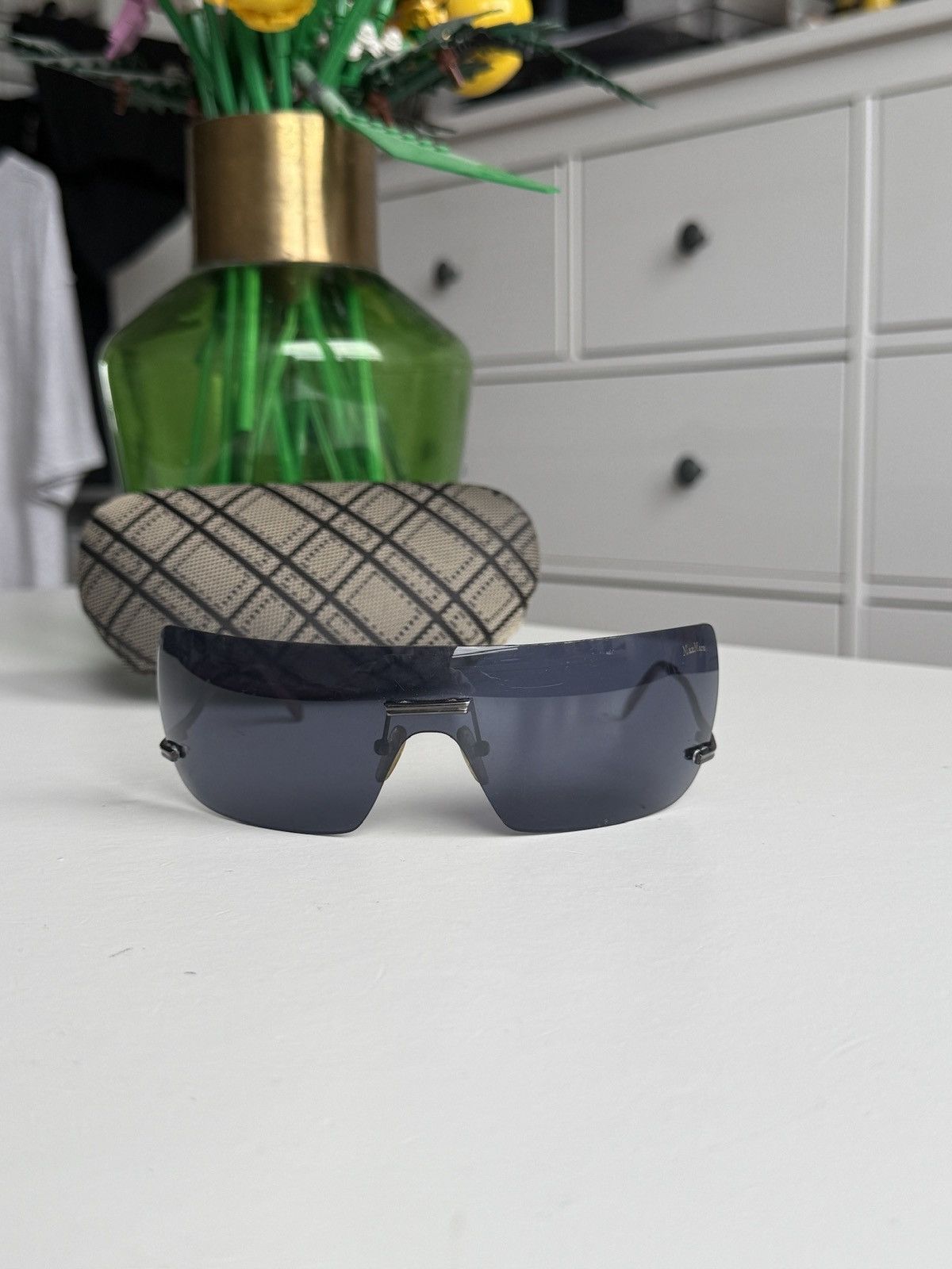 Designer Vintage y2k Max mara shield sunglasses designer avantgarde Size ONE SIZE - 2 Thumbnail