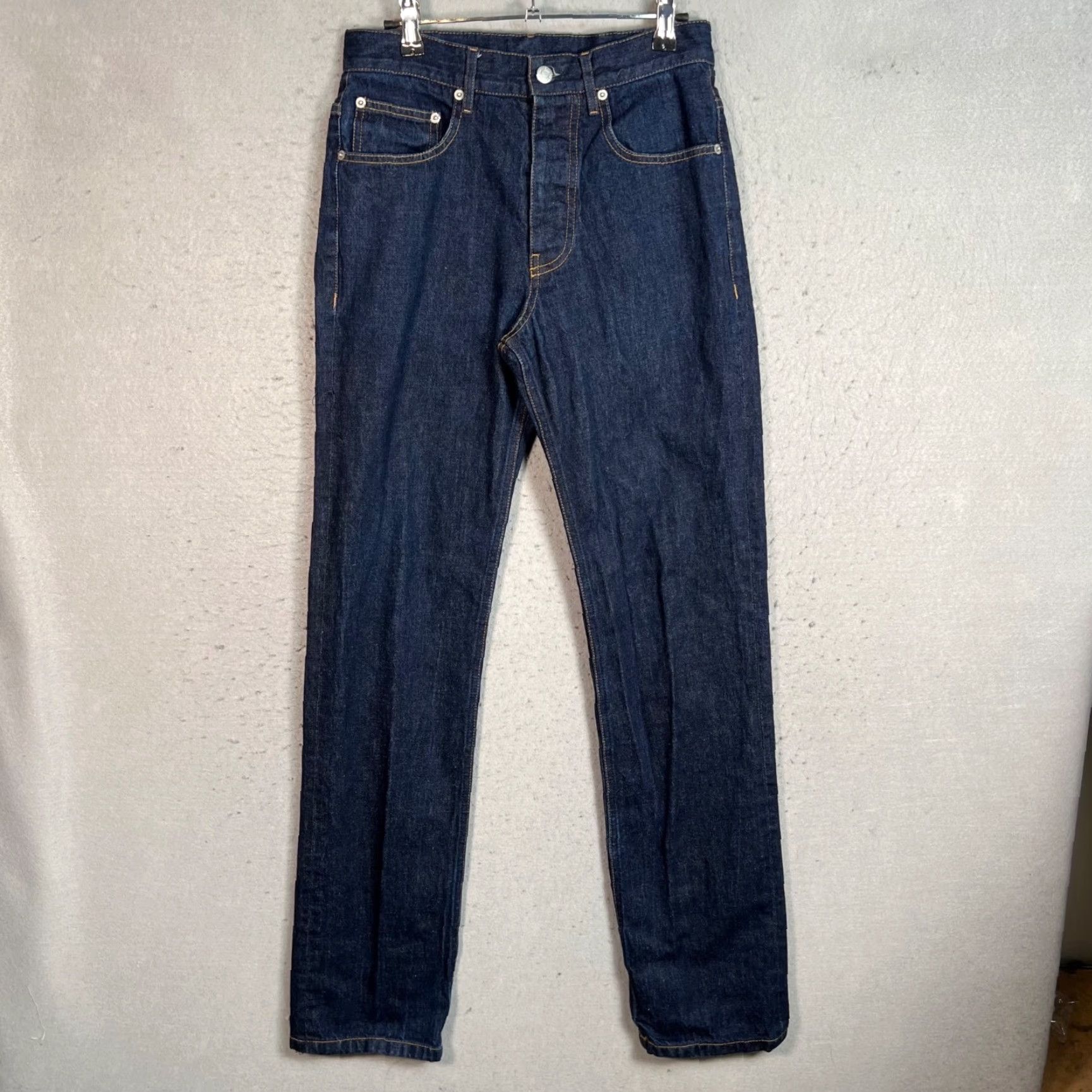 Helmut Lang HELMUT LANG Jeans Womens 28 Dark Wash Denim 100% Cotton Straight High-Waist Jeans Size 28" / US 6 / IT 42 - 2 Thumbnail