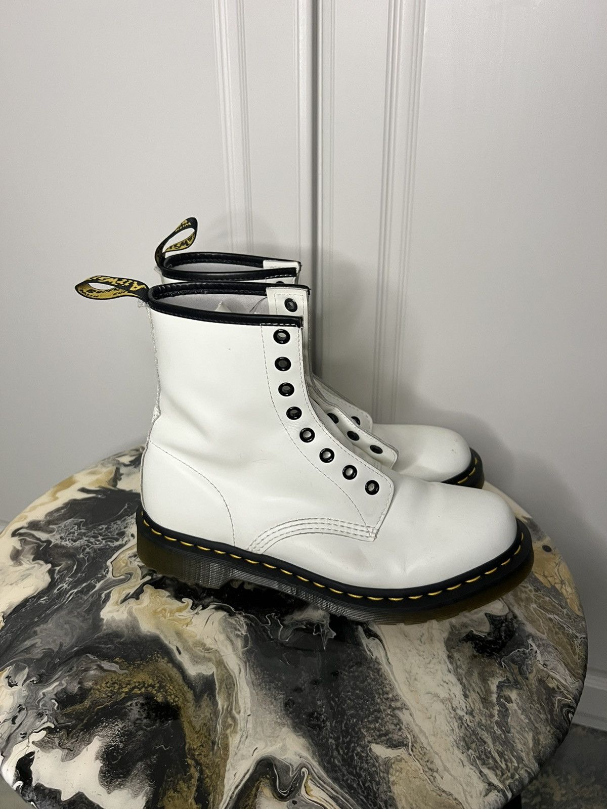 Dr. Martens Dr. Martens 1460 Smooth Leather White Boot Size US 9 / IT 39 - 5 Thumbnail