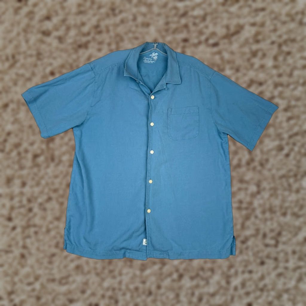 Tommy Bahama Tommy Bahama Shirt Men Large Blue 100% Silk Button Up Hawaiian Camp Pocket Mens Size US L / EU 52-54 / 3 - 1 Thumbnail