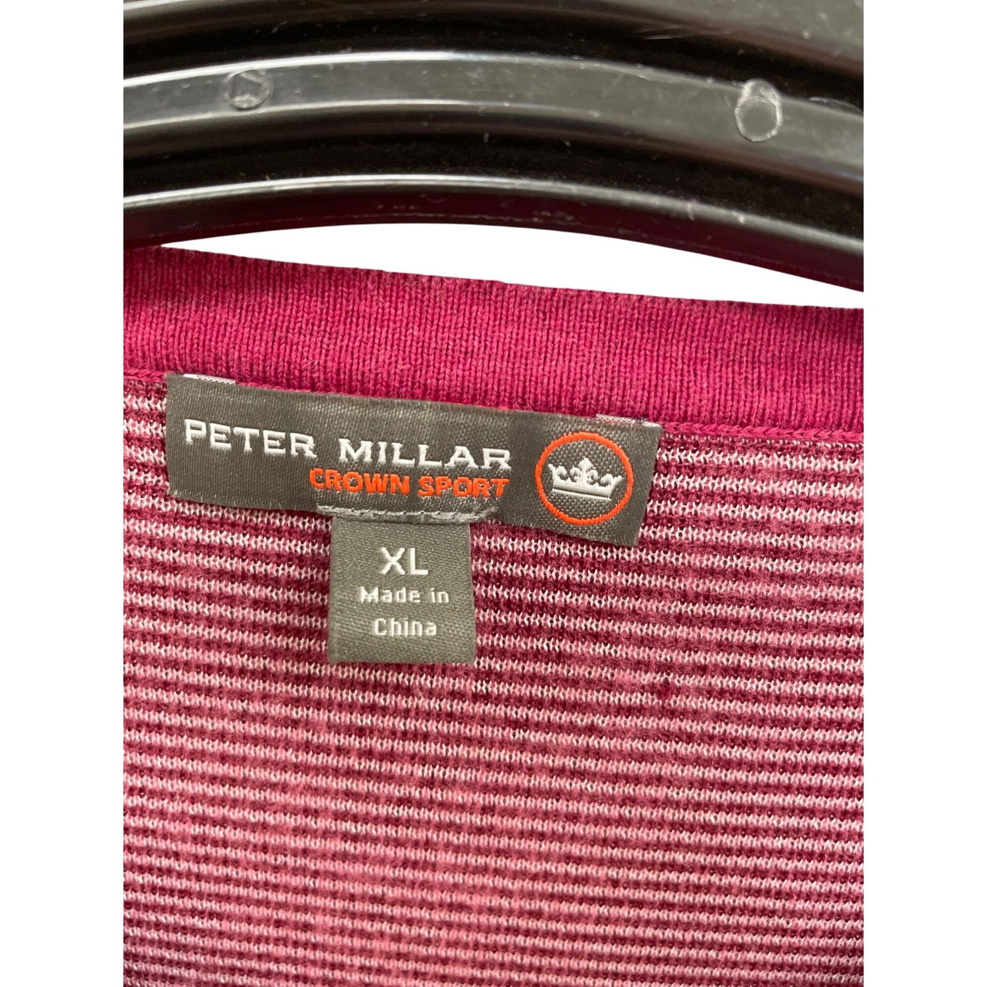 Peter Millar Peter Millar Crown Sport Mens Red V-Neck Sweater Size XL SKU Size US XL / EU 56 / 4 - 3 Thumbnail