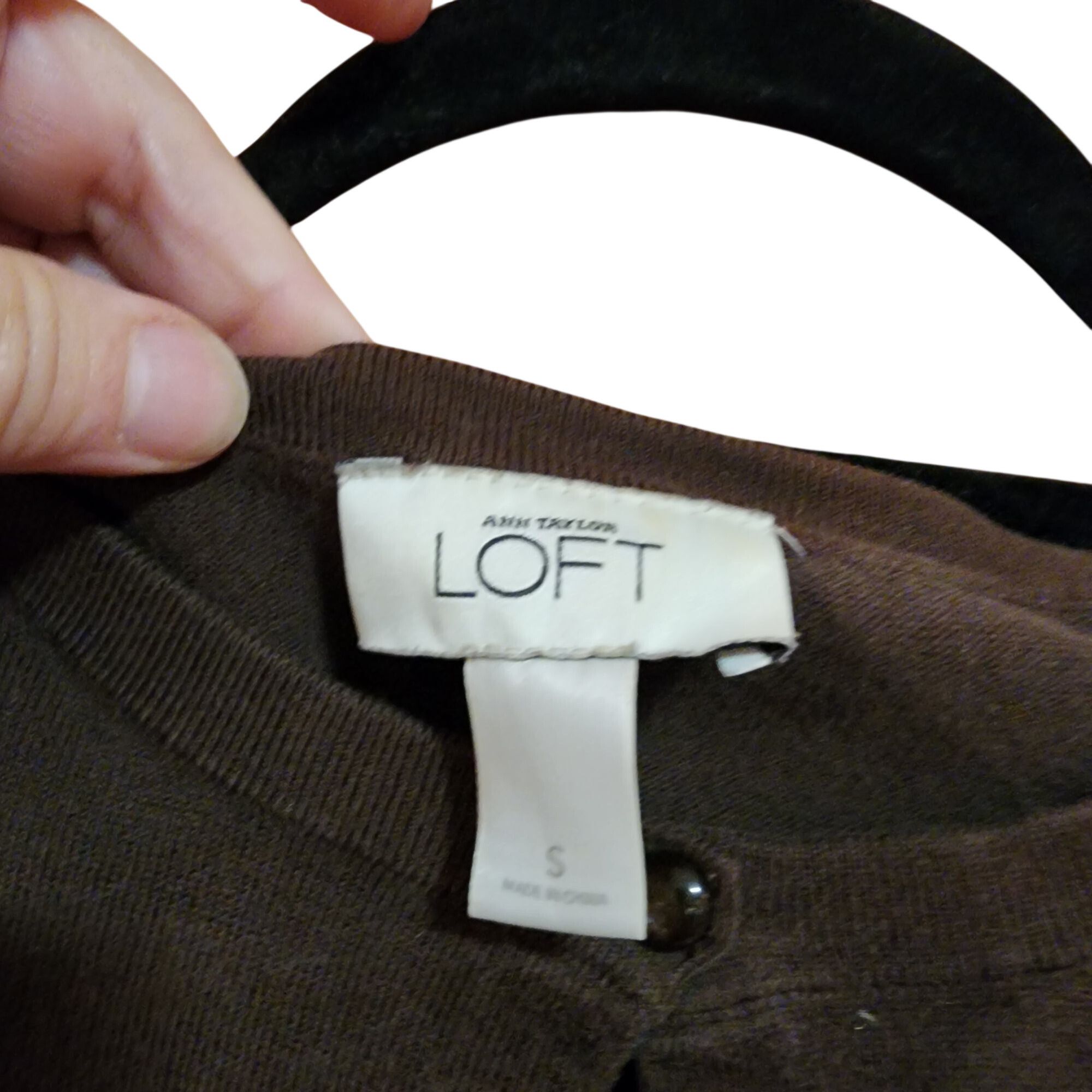 Other Loft Womens Brown Button-Front Cardigan Sweater Size S Long Size S / US 4 / IT 40 - 3 Thumbnail