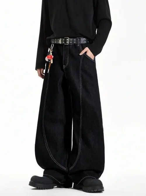 Japanese Brand × Vintage Baggy WIDE VIntage Y2K denim jeans Size US 30 / EU 46 - 2 Thumbnail