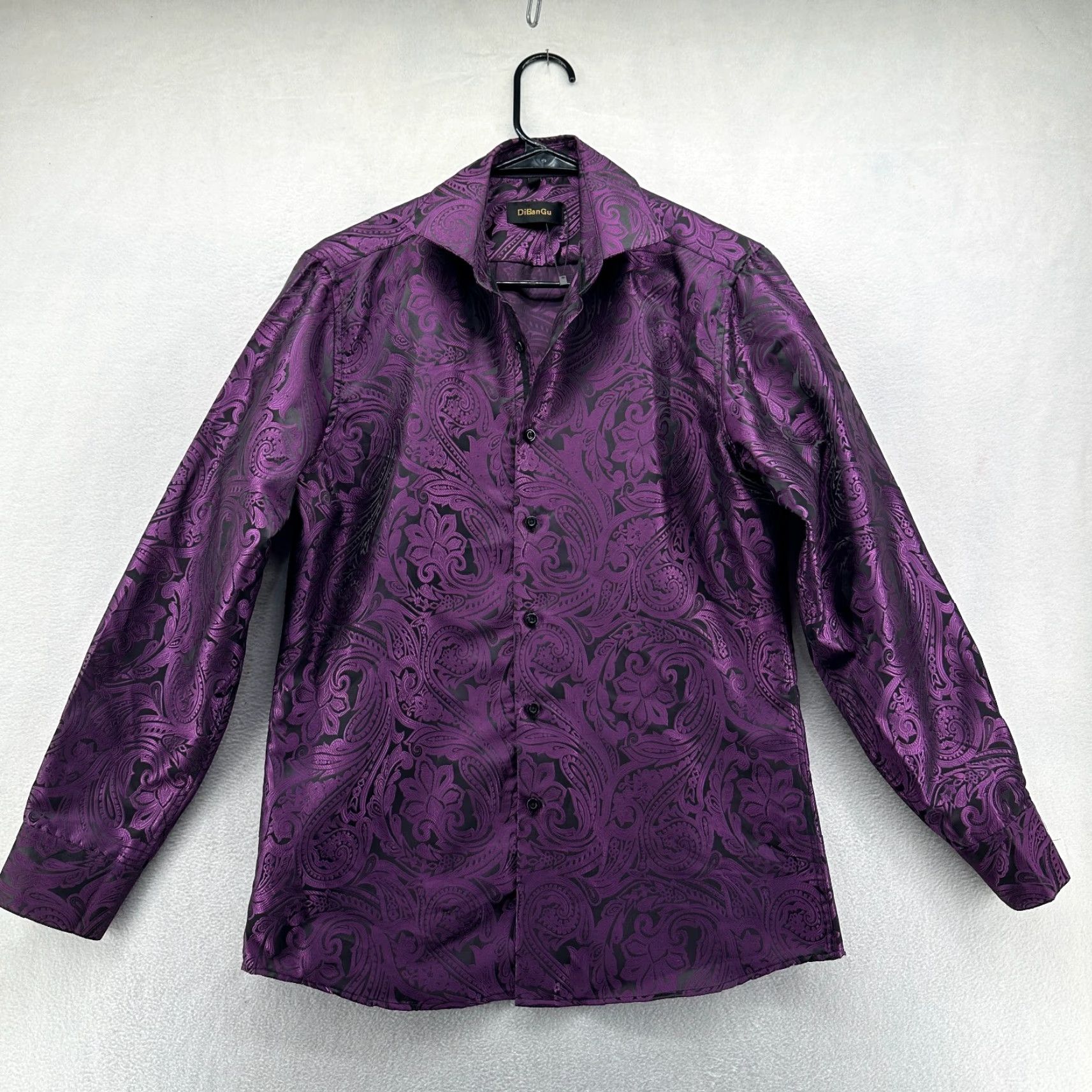 Vintage DiBan Gu Button-Up Shirt Purple Men's Small Long Sleeve Paisley Collared Shirt Casual Mens Size US S / EU 44-46 / 1 - 2 Thumbnail