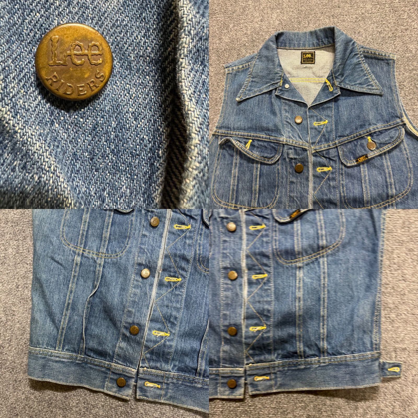 Lee VINTAGE Lee Denim Sanforized Jean Sleeveless Jacket Womens S Destressed Union Made Shirt/Middle? Size 32" / US 10 / IT 46 - 8 Thumbnail