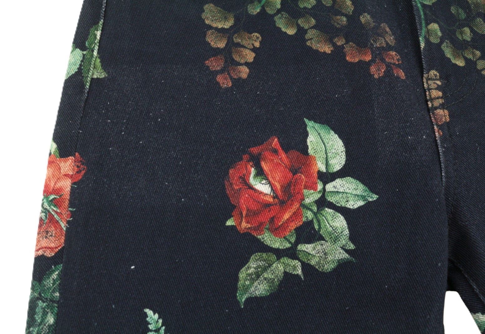 R13 KICK FIT 27 Black Floral Print Ankle Cropped Jeans 85830 Size 27" / US 4 / IT 40 - 11 Thumbnail