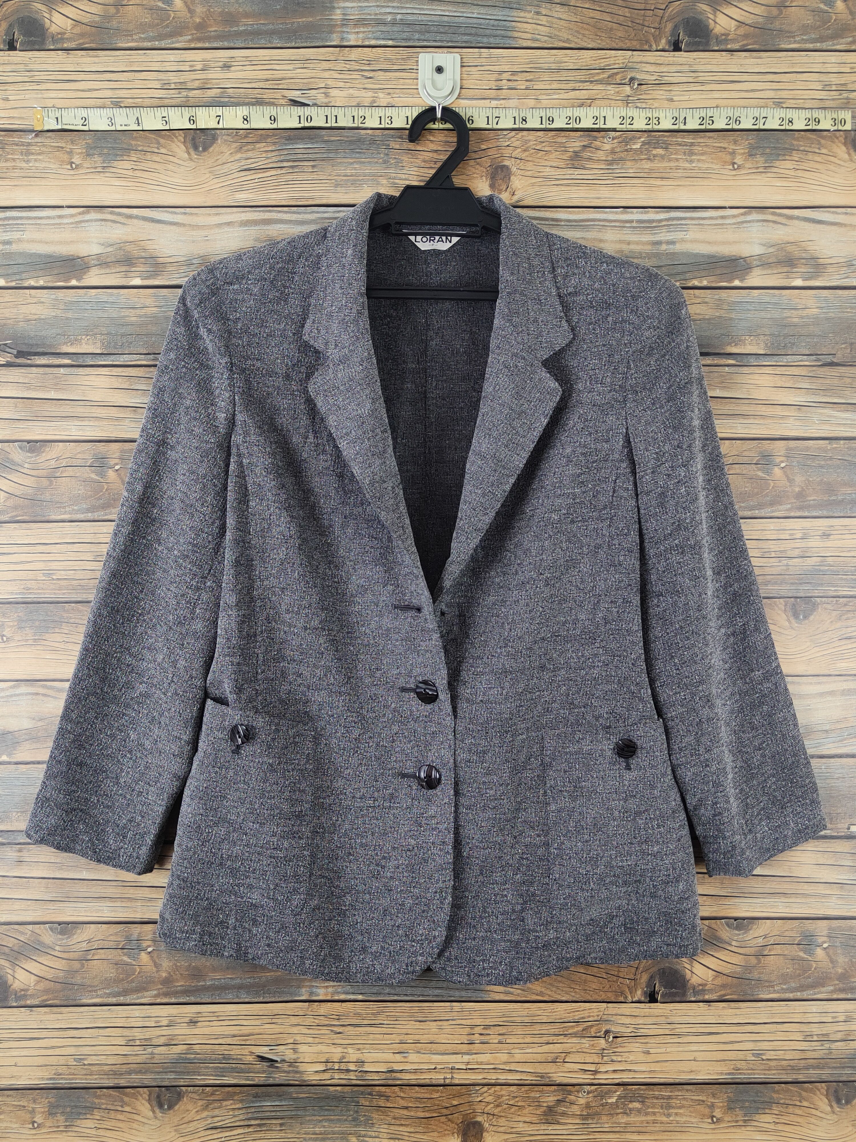 Japanese Brand × Vintage Retro Design 💥 Loran Dark Gray Blazers Jacket Size M / US 6-8 / IT 42-44 - 1 Thumbnail