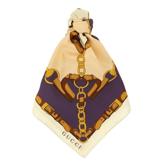 Gucci GUCCI Beige Silk Scarf New & Authentic Size ONE SIZE - 1 Thumbnail