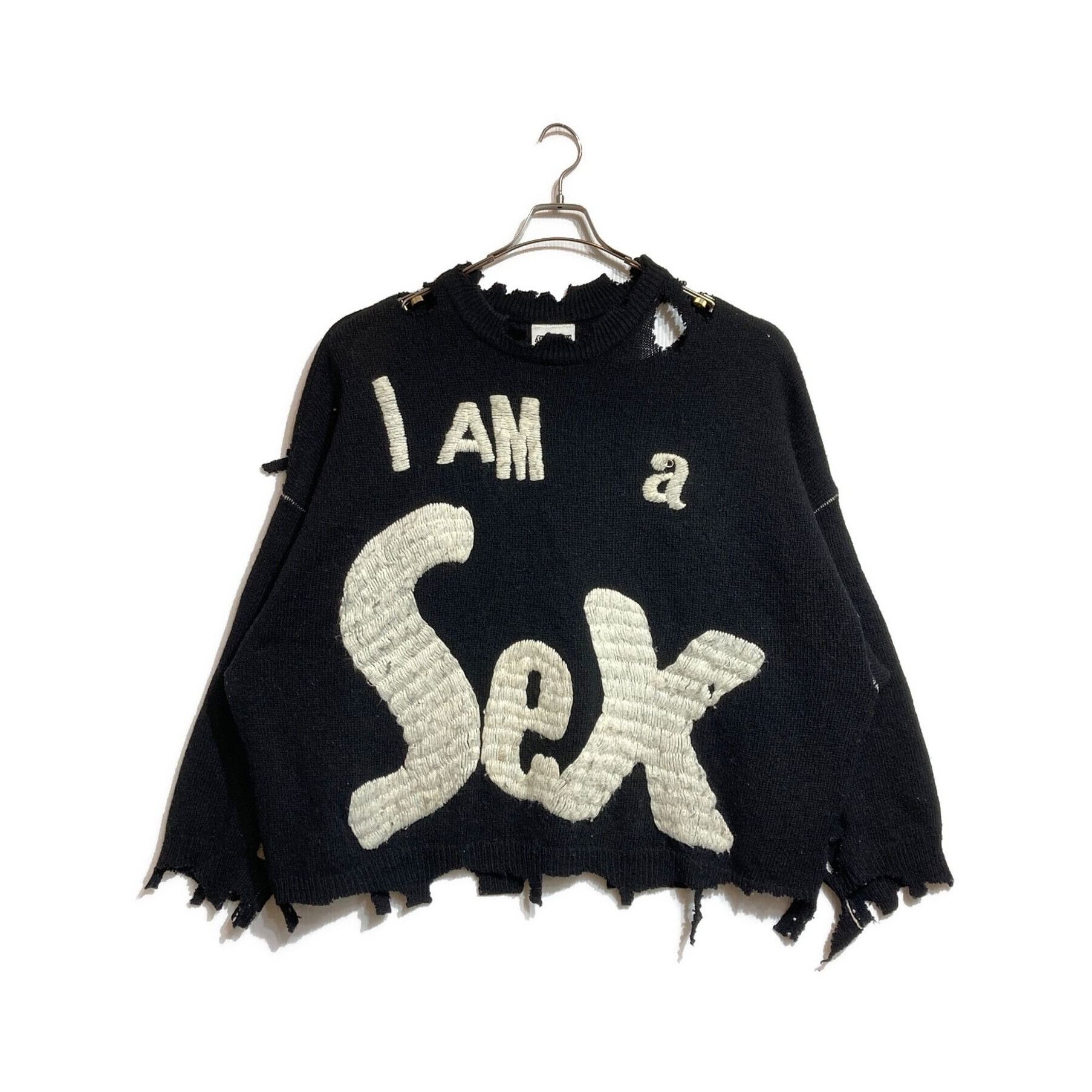【新品】希少Sサイズ SAINT MICHAEL SEX PISTOLS ニット SAINT MICHAEL × SEX PISTOLS Crew Knitwear I AM a Sex BLK XL