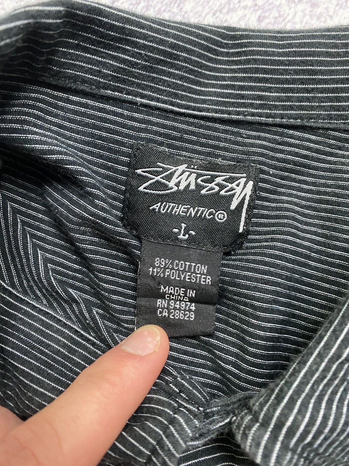 Stussy × Vintage Vintage Stussy Pocket Polo T-shirt Striped Rare Size US L / EU 52-54 / 3 - 11 Thumbnail