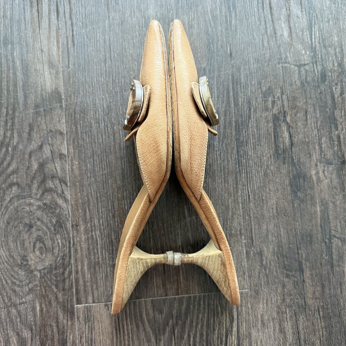 Prada Vintage Tan Prada Mules Size US 7.5 / IT 37.5 - 4 Thumbnail