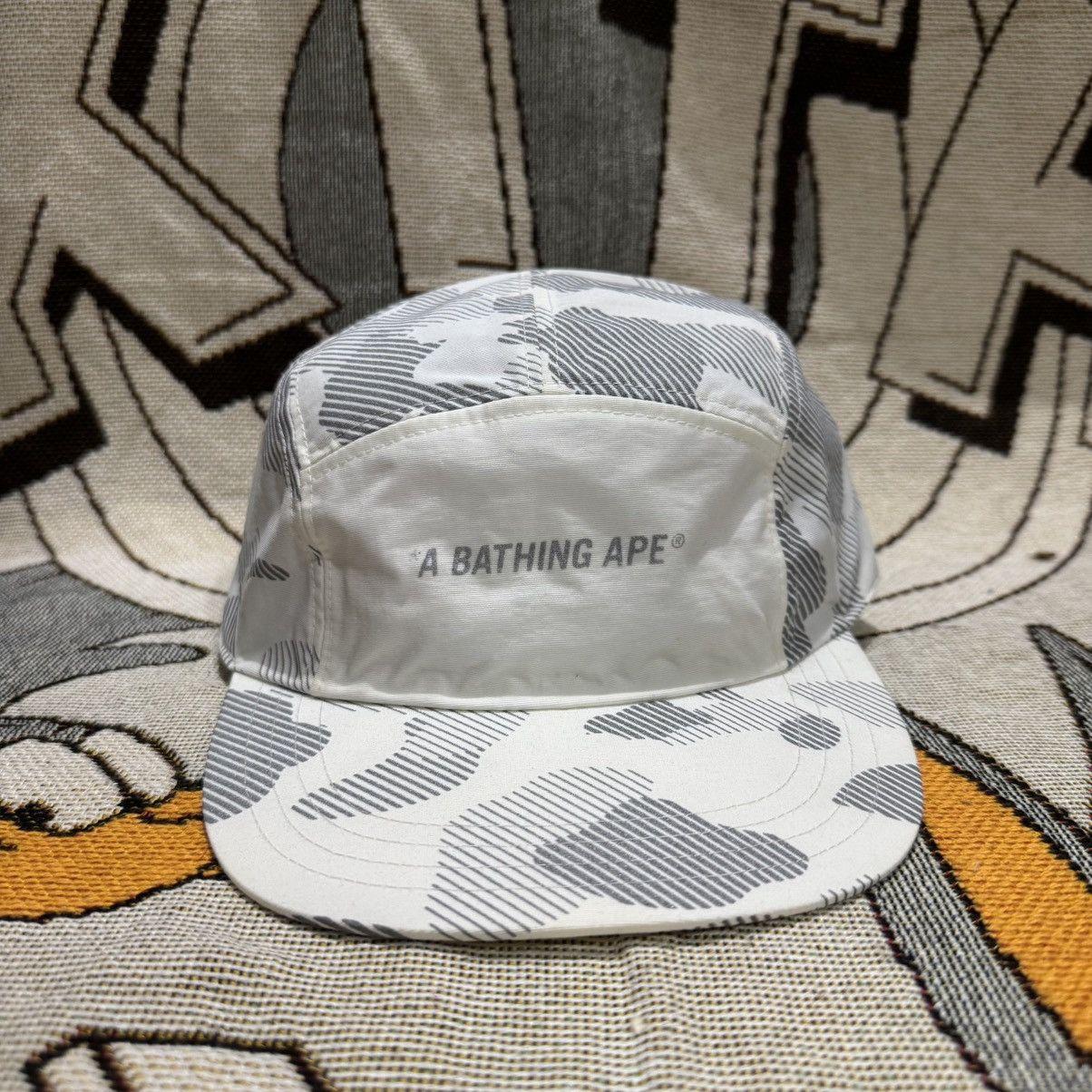 Bape A Bathing Ape White Camo Cap Snapback 6 panel Hat Size ONE SIZE - 1 Thumbnail