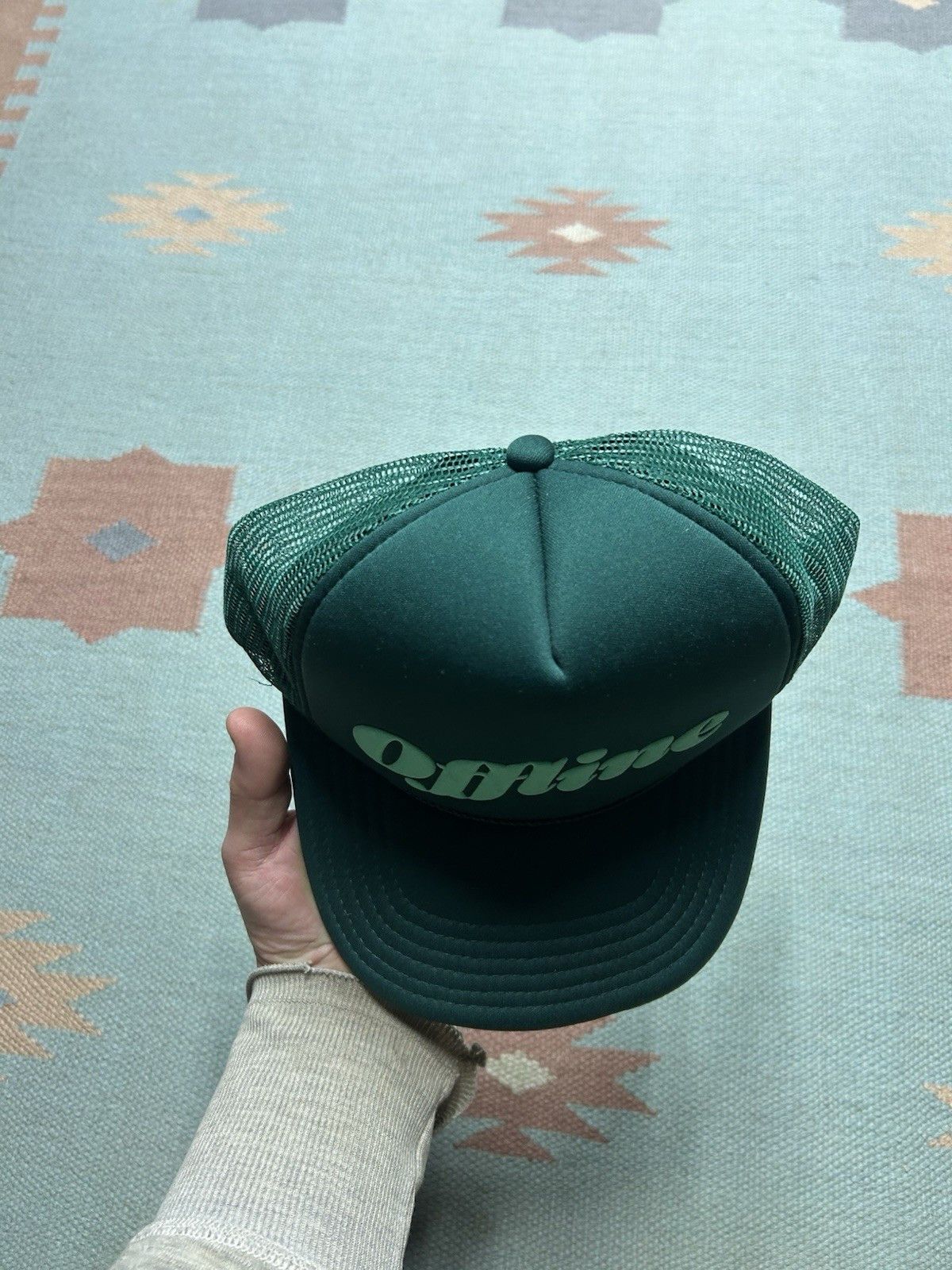 Vintage Vintage trucker hat Offline spell out forest green snapback Size ONE SIZE - 3 Thumbnail