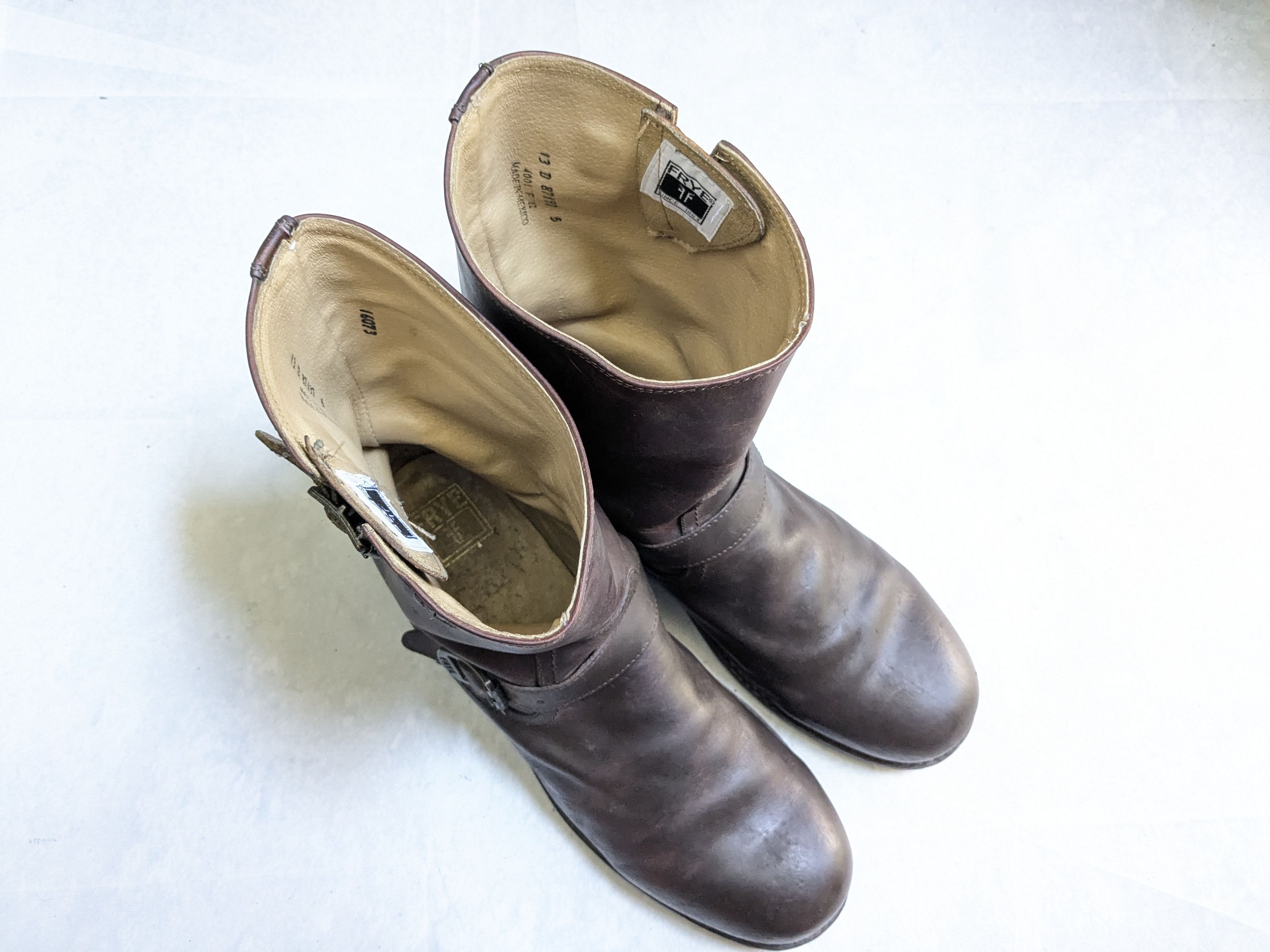 Frye Frye Engineer Boots Brown 13 D Leather Buckle Strap Size US 13 / EU 46 - 4 Thumbnail