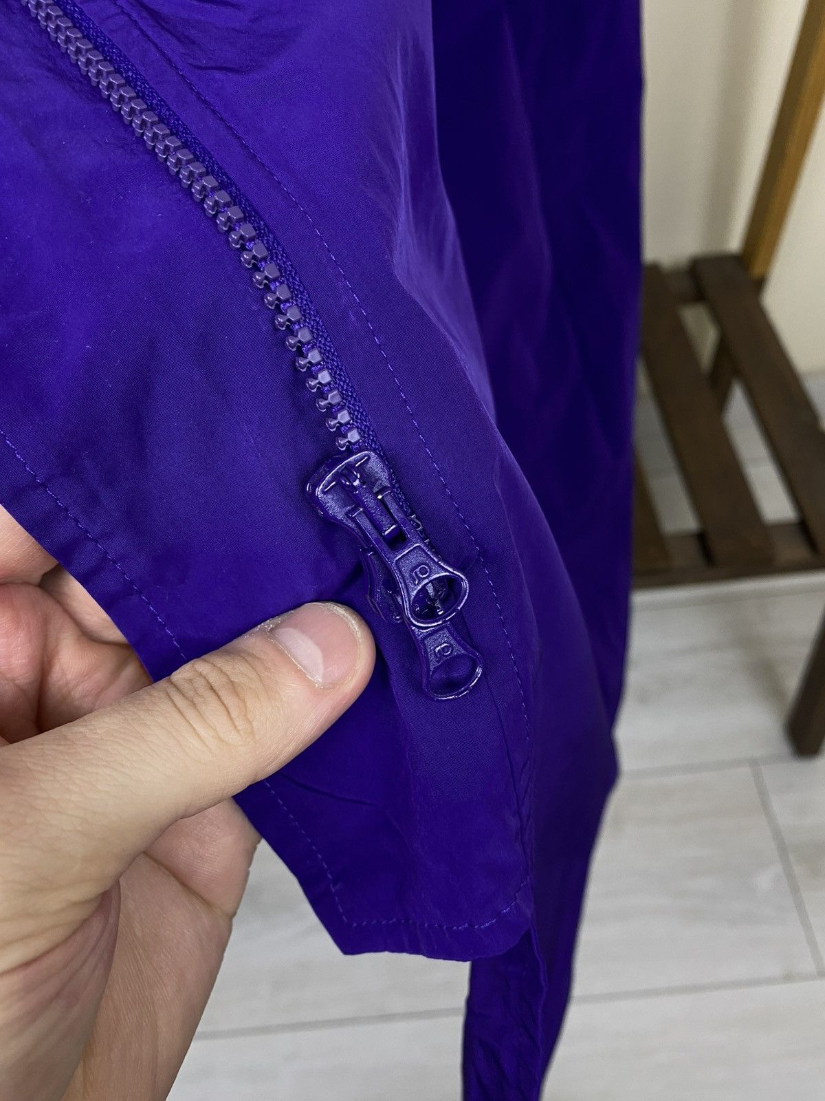 OSKA Oska Minimalist Vibrant Purple Long Coat Hooded Zip Front Size S / US 4 / IT 40 - 9 Thumbnail