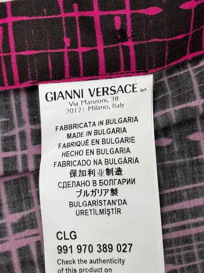 Versace SS2012 Versace Black & Pink Abstract Checkered Shirt Size US M / EU 48-50 / 2 - 12 Thumbnail