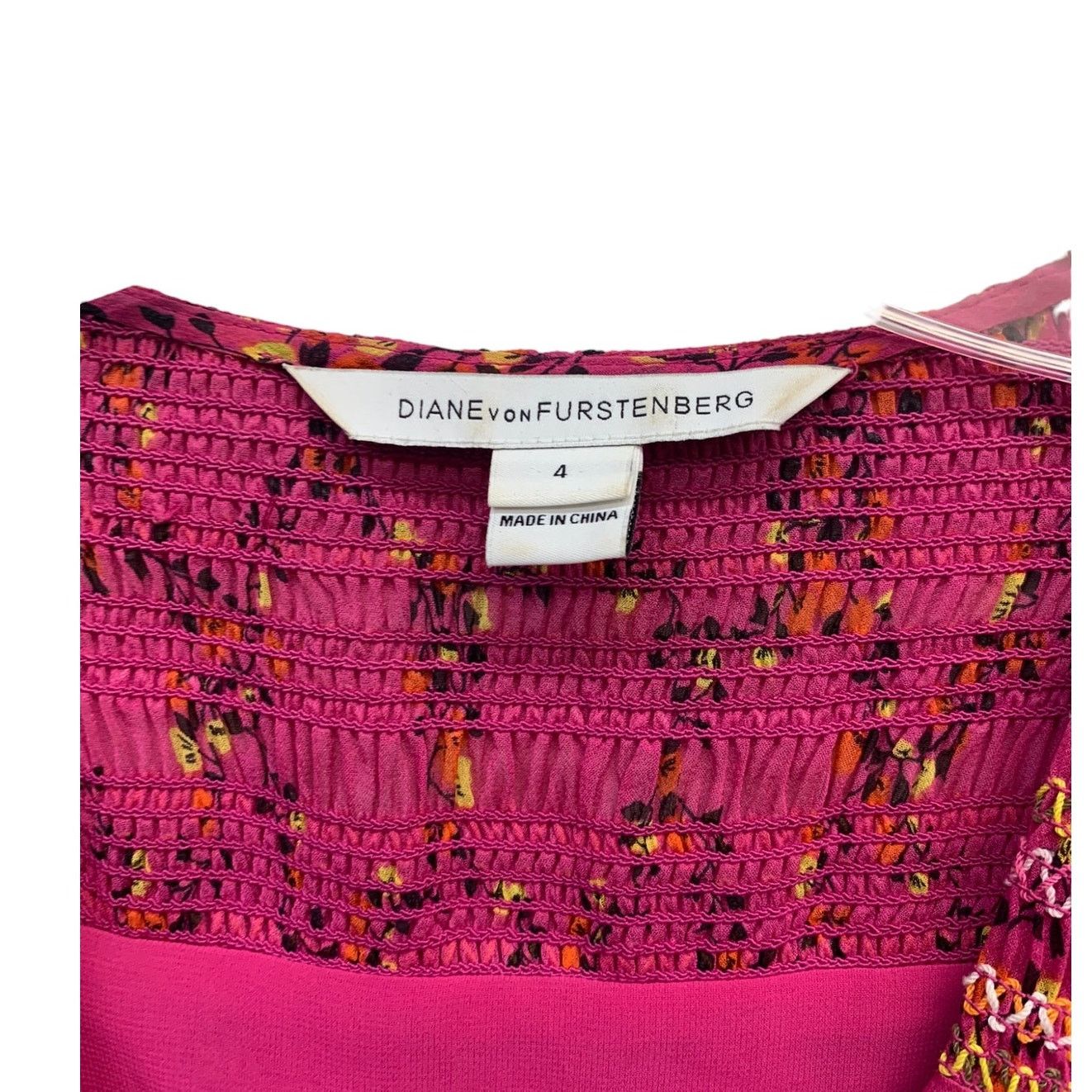Diane von Furstenberg DVF Diane Von Furstenberg Bali Wrap Dress Pink Floral SZ 4 Size S / US 4 / IT 40 - 3 Thumbnail