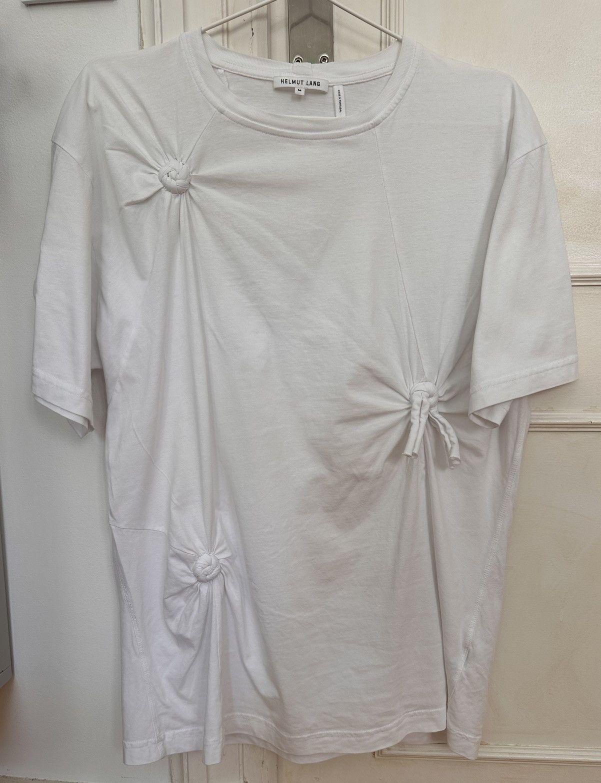 Helmut Lang Helmut Lang White Knotted T-Shirt Size M / US 6-8 / IT 42-44 - 4 Thumbnail