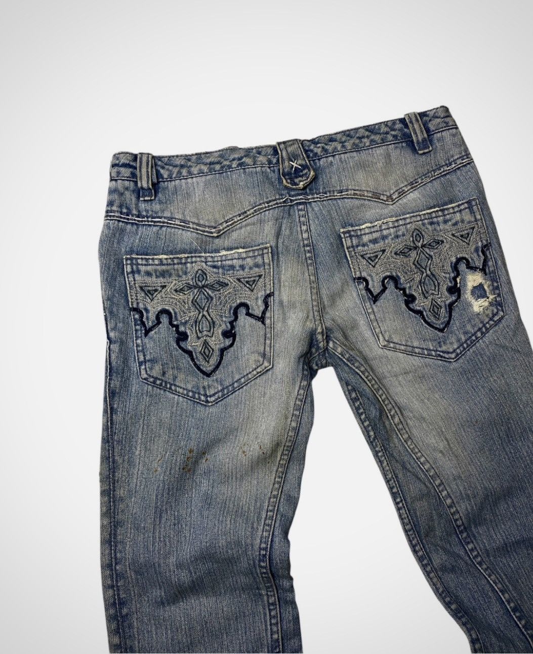If Six Was Nine Antik Boro Japanese Tribal Flared Jeans Size US 29 - 4 Thumbnail