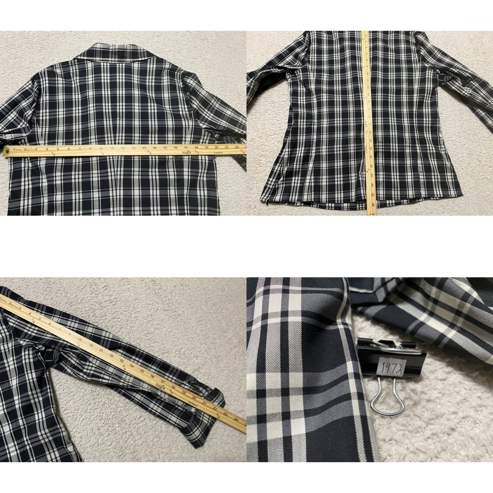 Talbots Talbots Shirt Womens 16 Black Plaid Faux Wrap Side Zip Stretch Long Sleeve Vintage 1972 Womens Size XXL / US 16-18 / IT 52-54 - 8 Thumbnail
