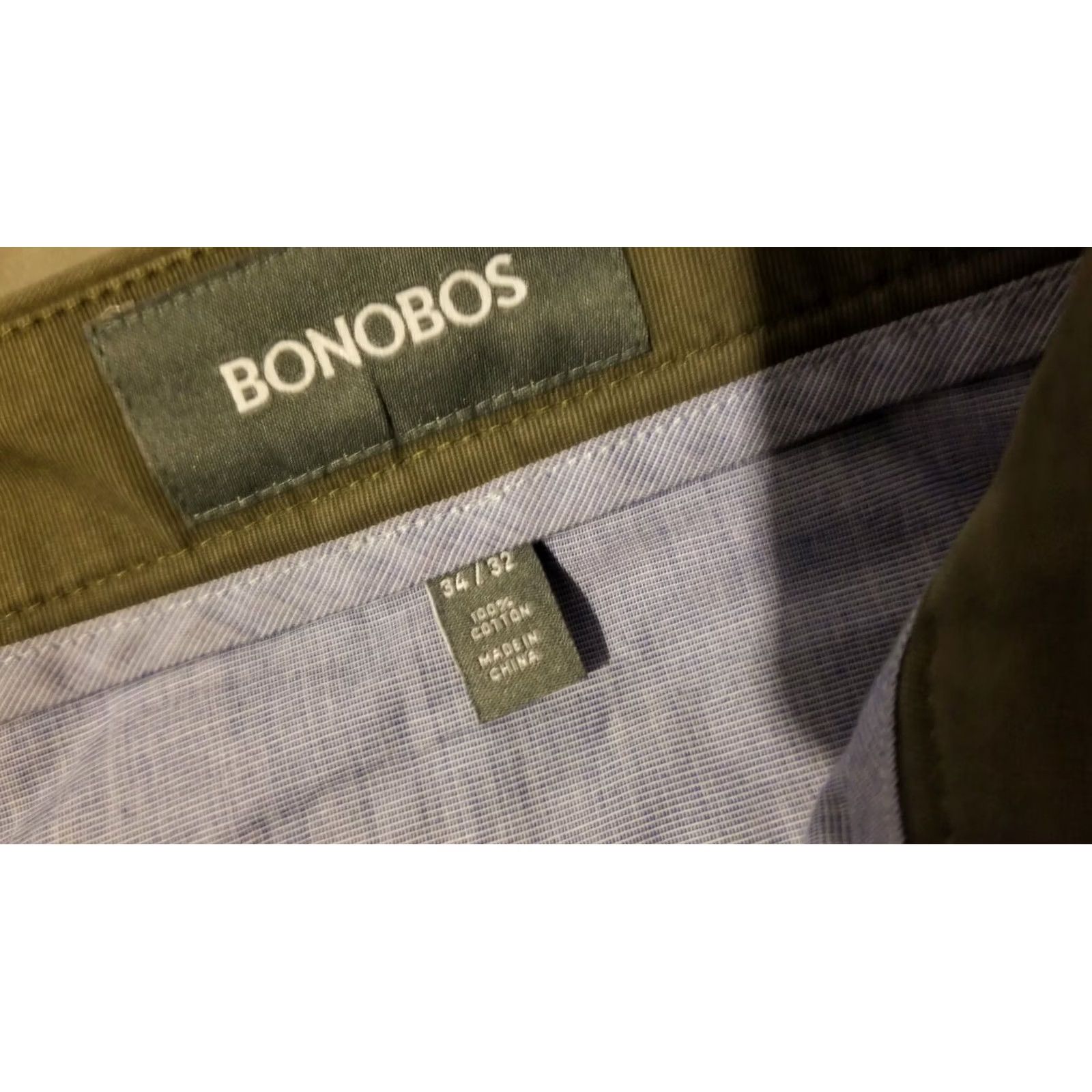 Bonobos Bonobos Mens Khaki Dress Pants 34x32 Cotton Chino Trouser Size US 34 / EU 50 - 4 Thumbnail