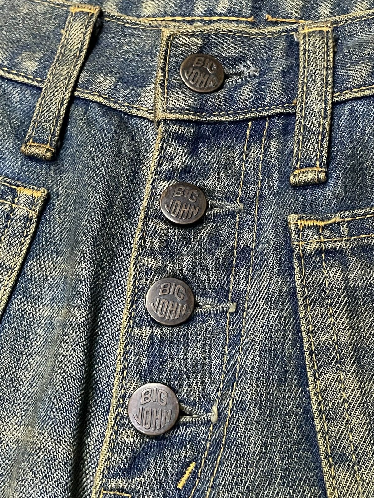 Big John × If Six Was Nine × Le Grande Bleu (L.G.B.) Vintage Big John Bell Bottom Rusty Muddy Wash Flare Jeans Size US 30 / EU 46 - 8 Thumbnail