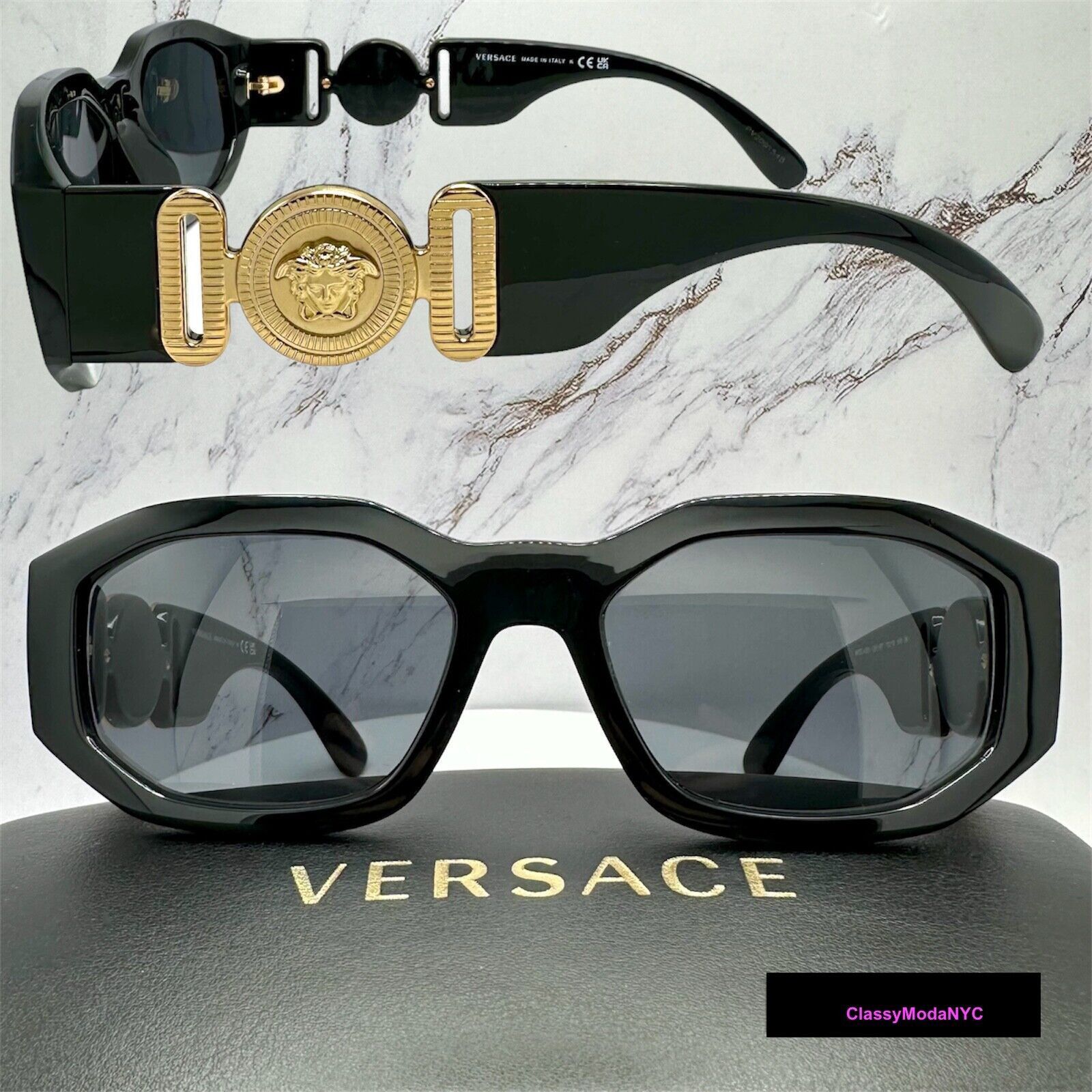 Medusa Square Sunglasses Black - Versace main image 0