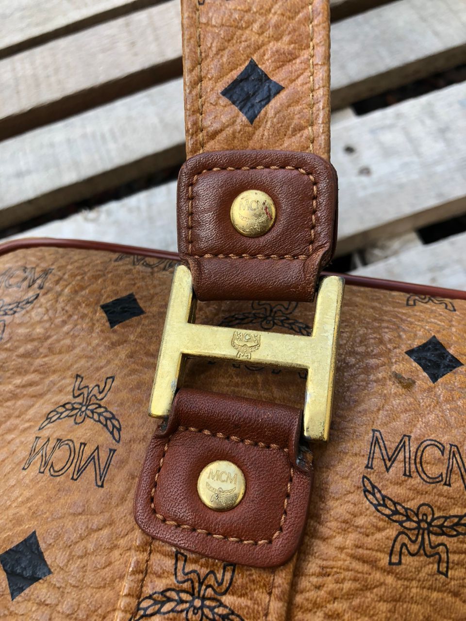 MCM Vintage MCM Cognac Visetos Monogram Shoulder Bag Size ONE SIZE - 7 Thumbnail