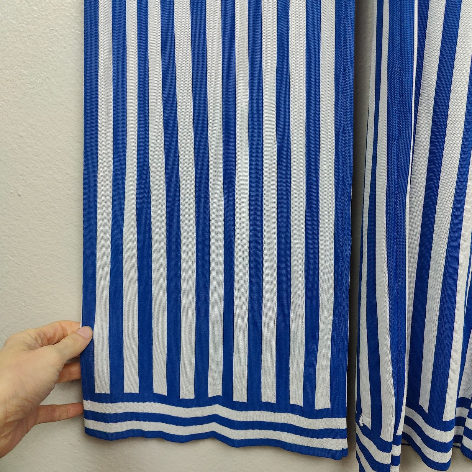 Other Knitss Ivy Striped Pants Womens Small Blue White Tie Belt Size 27" / US 4 / IT 40 - 3 Thumbnail