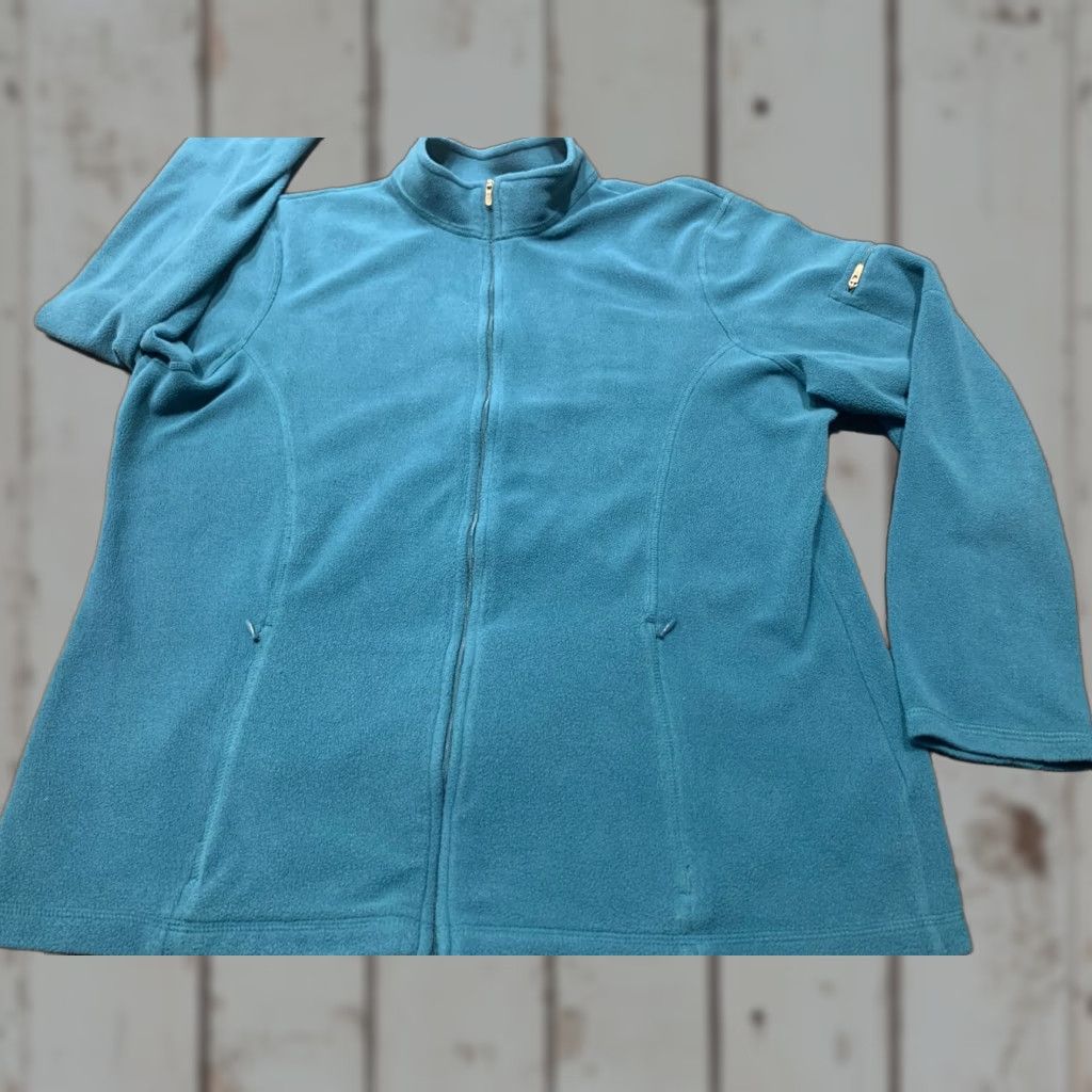 Vintage L.L. Bean Fleece Jacket Men XL Regular Aqua Blue Casual Zip Pockets Fall Winter Size US XL / EU 56 / 4 - 1 Thumbnail